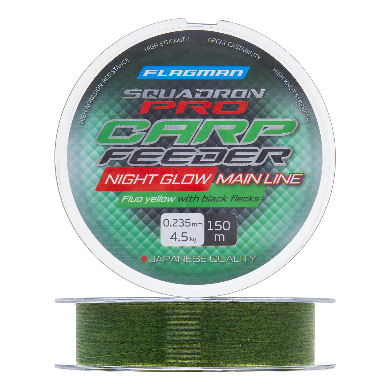 Леска монофильная Flagman Squadron Pro Carp Feeder Night Glow Line 0,286мм 150м (fluo yellow with black flecks)