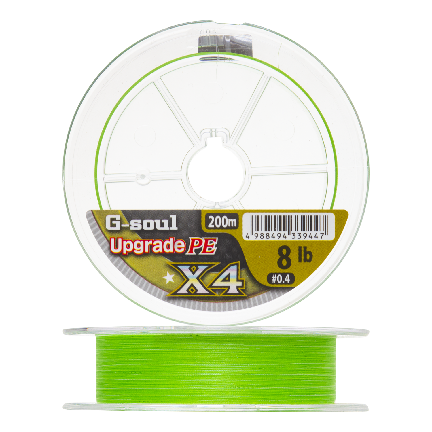 Шнур плетеный YGK G-Soul Upgrade PE X4 #0,4 0,104мм 200м (green)