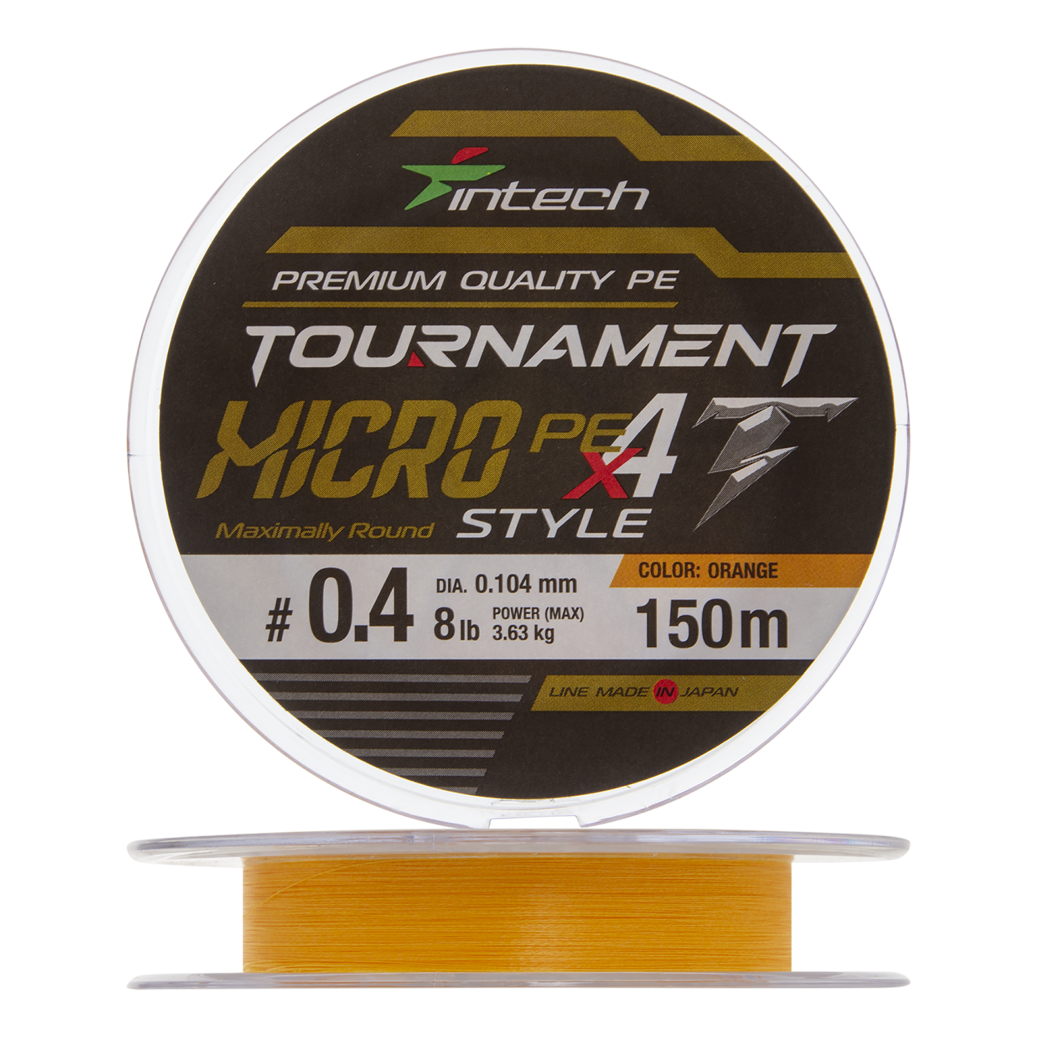 Шнур плетеный Intech Tournament Micro Style PE X4 #0,4 0,104мм 150м (orange)