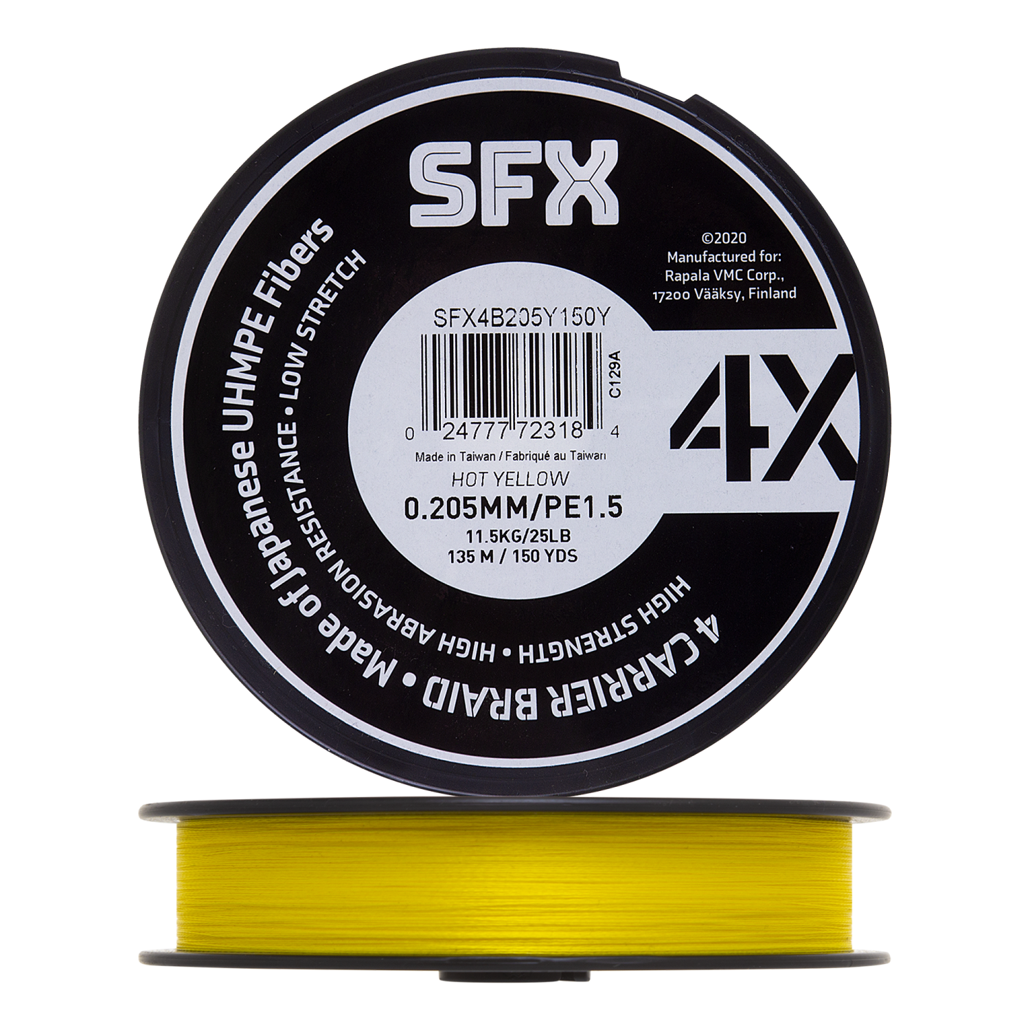 шнур плетеный sufix sfx 4x 4 0 33мм 135м yellow Шнур плетеный Sufix SFX 4X #1,5 0,205мм 135м (yellow)