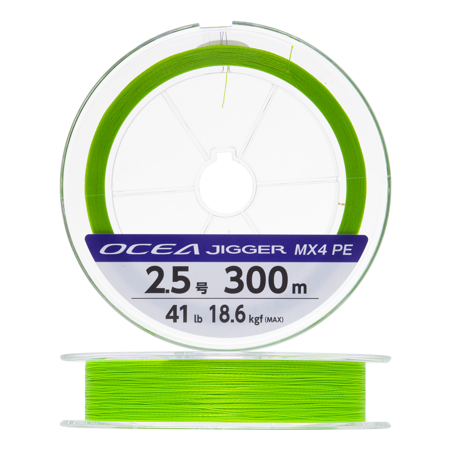 Шнур плетеный Shimano Ocea Jigger MX4 PE #2,5 0,260мм 300м (lime green)