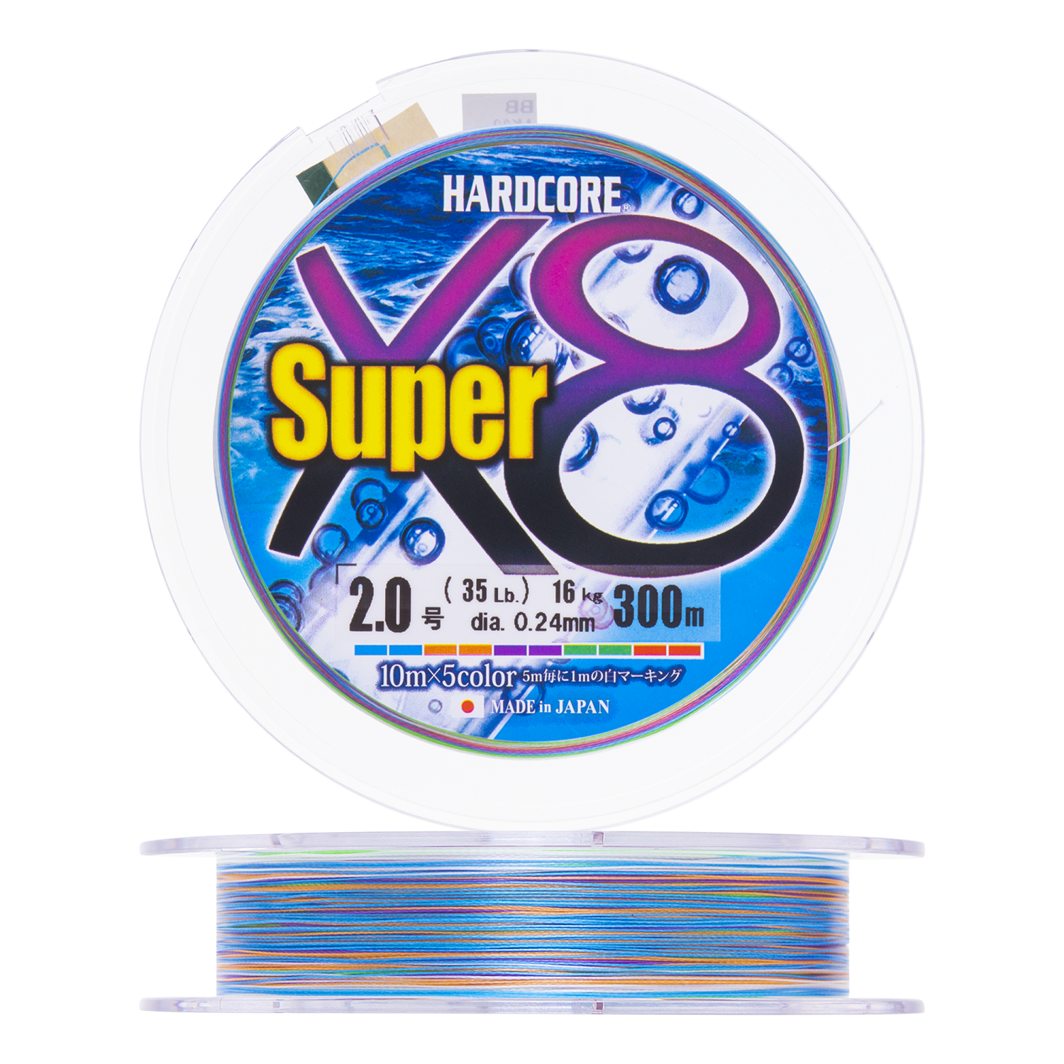 цена Шнур плетеный Duel Hardcore PE X8 Super #2 0,24мм 300м (5color)