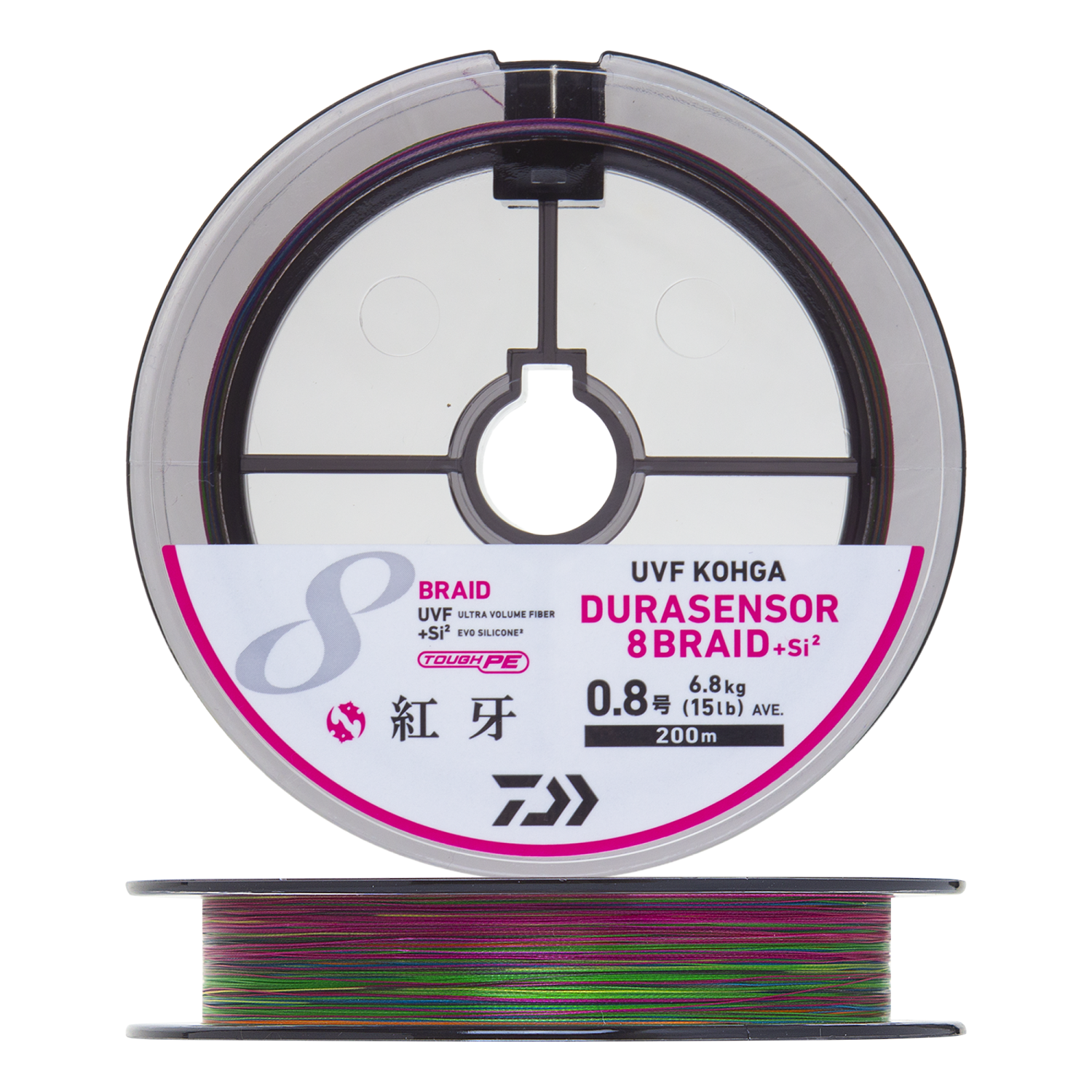 Шнур плетеный Daiwa UVF PE Kohga DuraSensor X8 +Si2 #0,8 0,148мм 200м (multicolor)