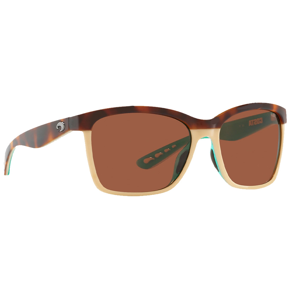 Очки солнцезащитные поляризационные Costa Anaa 580 G Retro Tortoise/Cream/Green Mirror