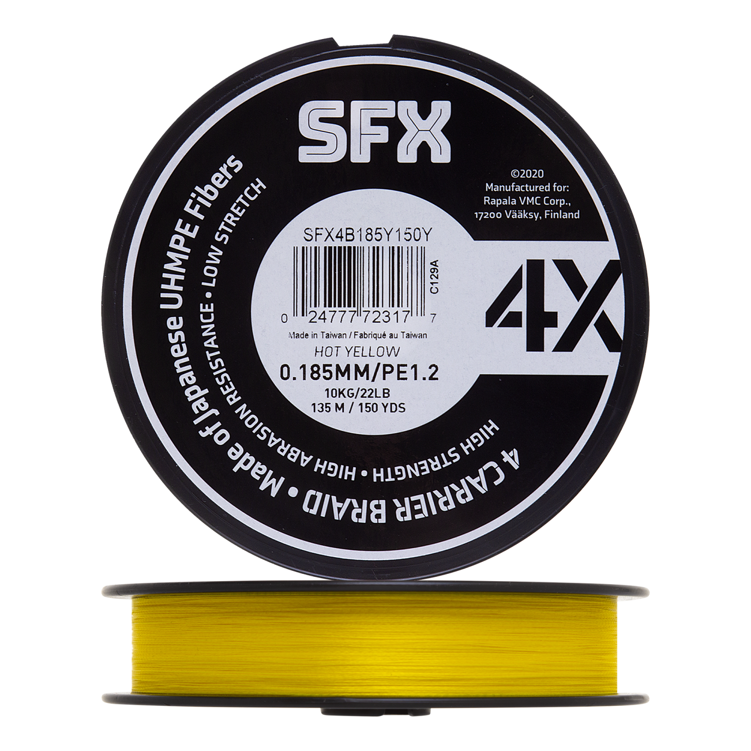 шнур плетеный sufix sfx 4x 0 6 0 128мм 135м yellow Шнур плетеный Sufix SFX 4X #1,2 0,185мм 135м (yellow)