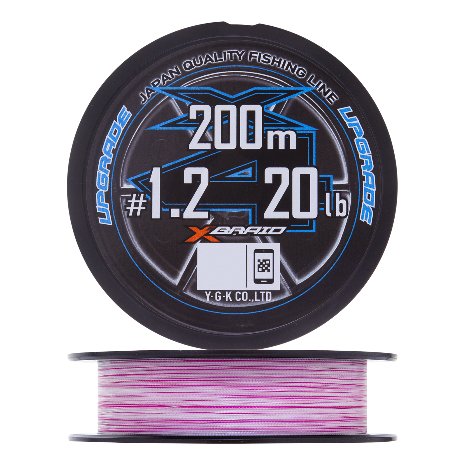Шнур плетеный YGK X-Braid Upgrade PE X4 #1,2 0,185мм 200м (pink/white)