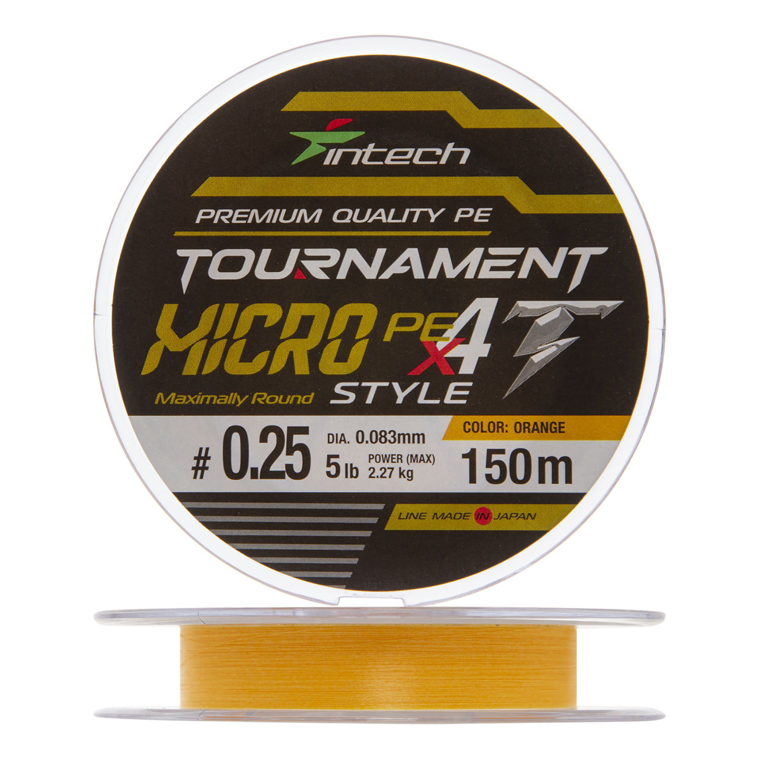 Шнур плетеный Intech Tournament Micro Style PE X4 #0,25 0,083мм 150м (orange)