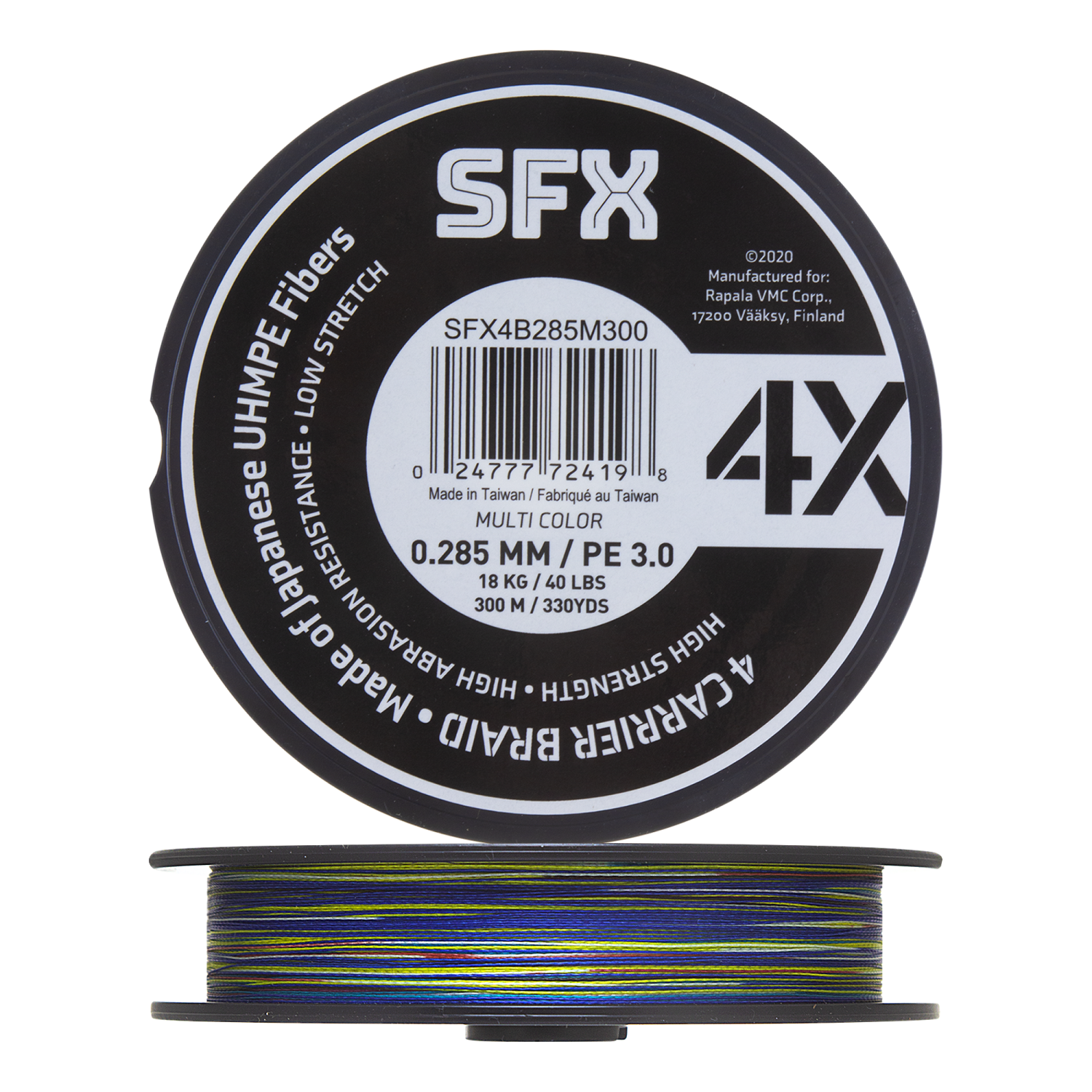 Шнур плетеный Sufix SFX 4X #3,0 0,285мм 300м (multicolor)