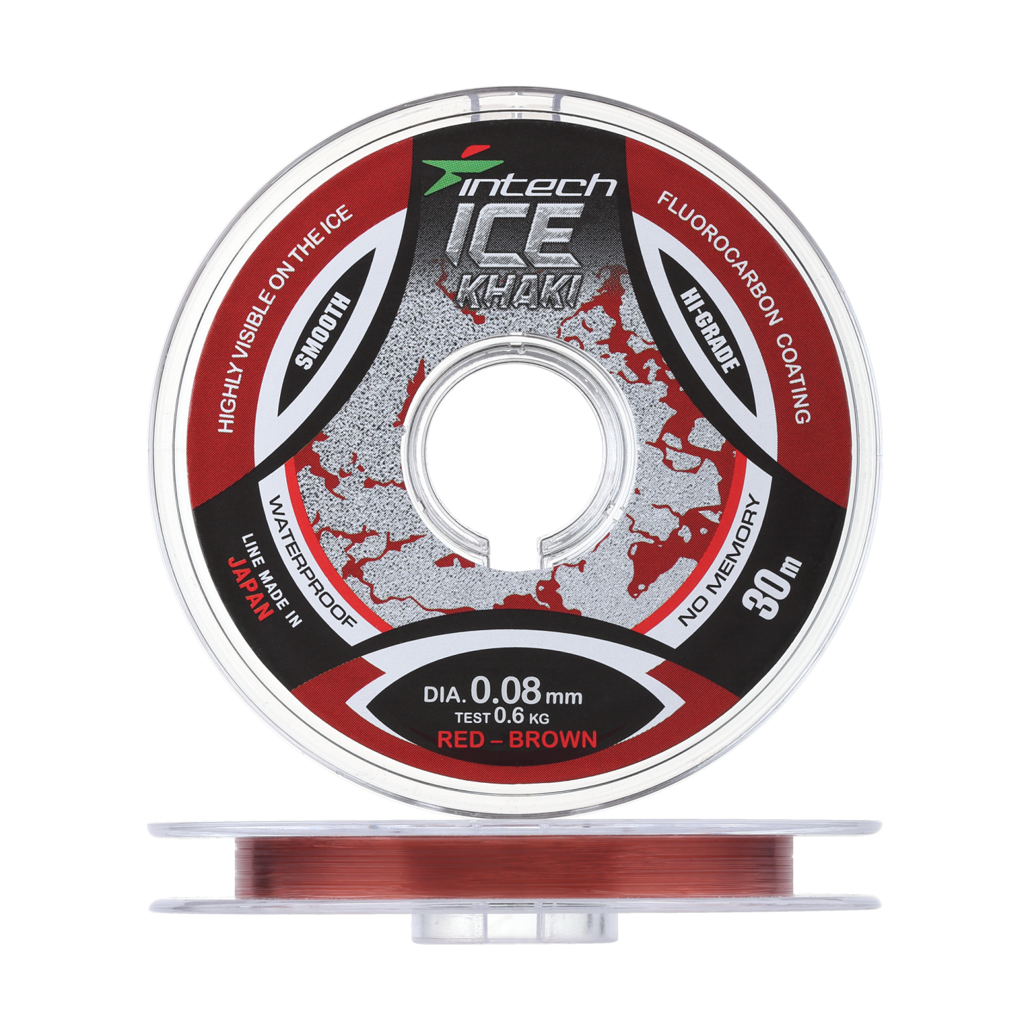 Леска монофильная Intech Ice Khaki 0,080мм 30м (red-brown)