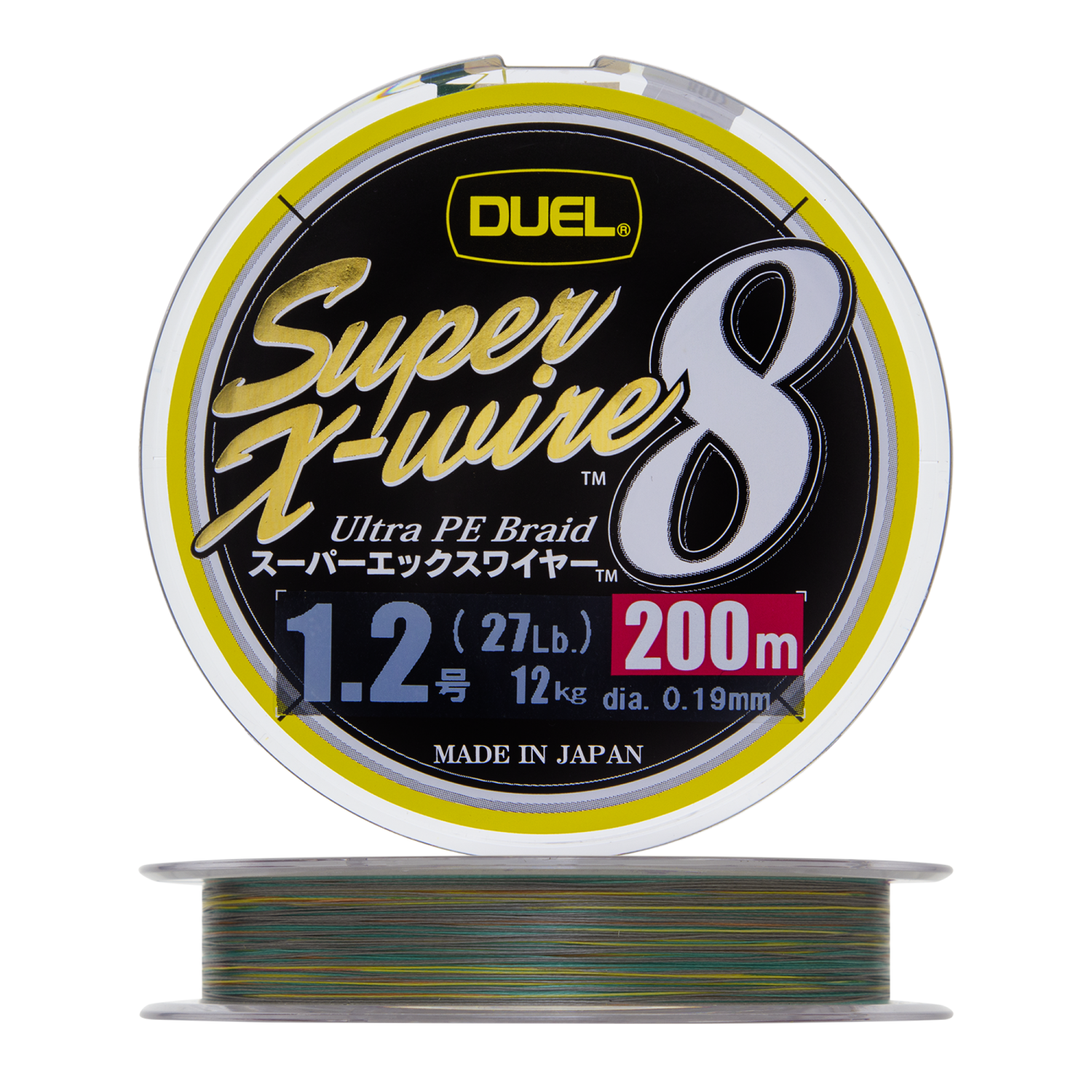 шнур плетеный duel pe super x wire 8 150m 0 8 5color yellow marking 7kg 0 15mm Шнур плетеный Duel PE Super X-Wire 8 #1,2 0,19мм 200м (5Color-Yellow Marking)