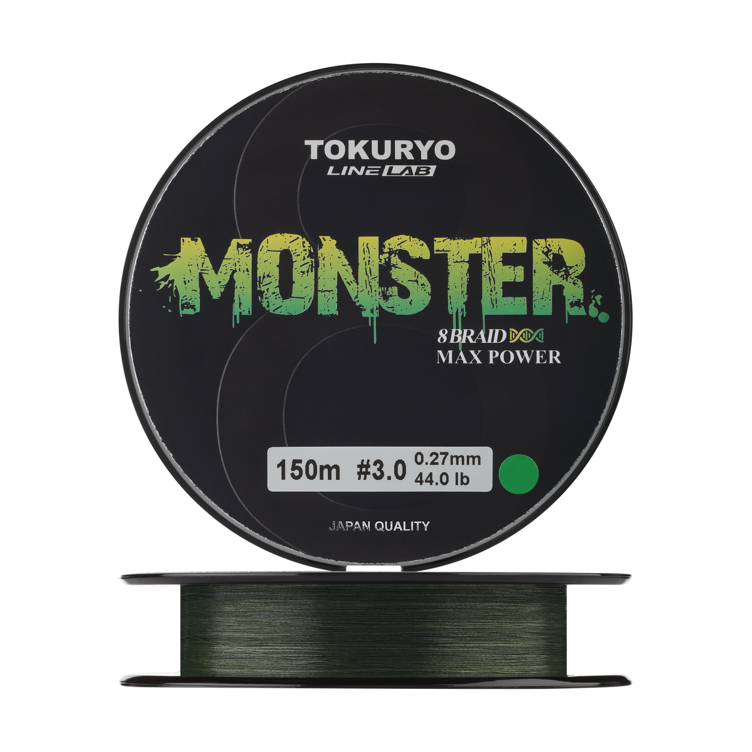 шнур плетеный tokuryo monster x8 1 0 13мм 150м light green сделано в японии Шнур плетеный Tokuryo Monster X8 #3 0,27мм 150м (moss green)