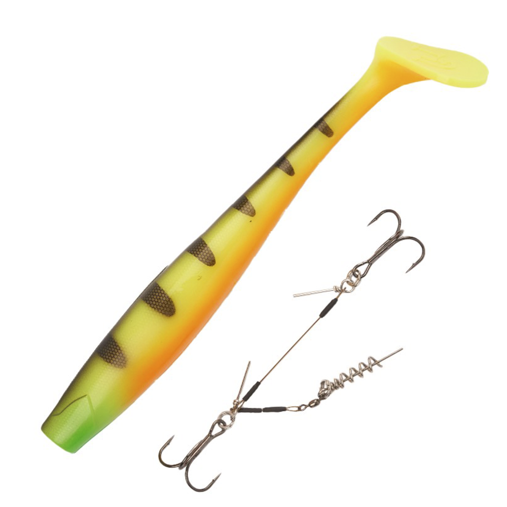 Приманка силиконовая Lucky John 3D BBS Series Kubira Swim Shad Giant 10,3" + Stinger XL #PG30 - 2 рис.