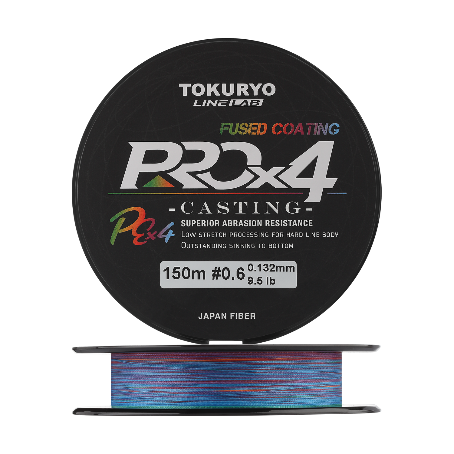 шнур плетеный tokuryo pro pe x4 0 4 0 108мм 150м 5color сделано в японии Шнур плетеный Tokuryo Pro PE X4 #0,6 0,132мм 150м (5color)