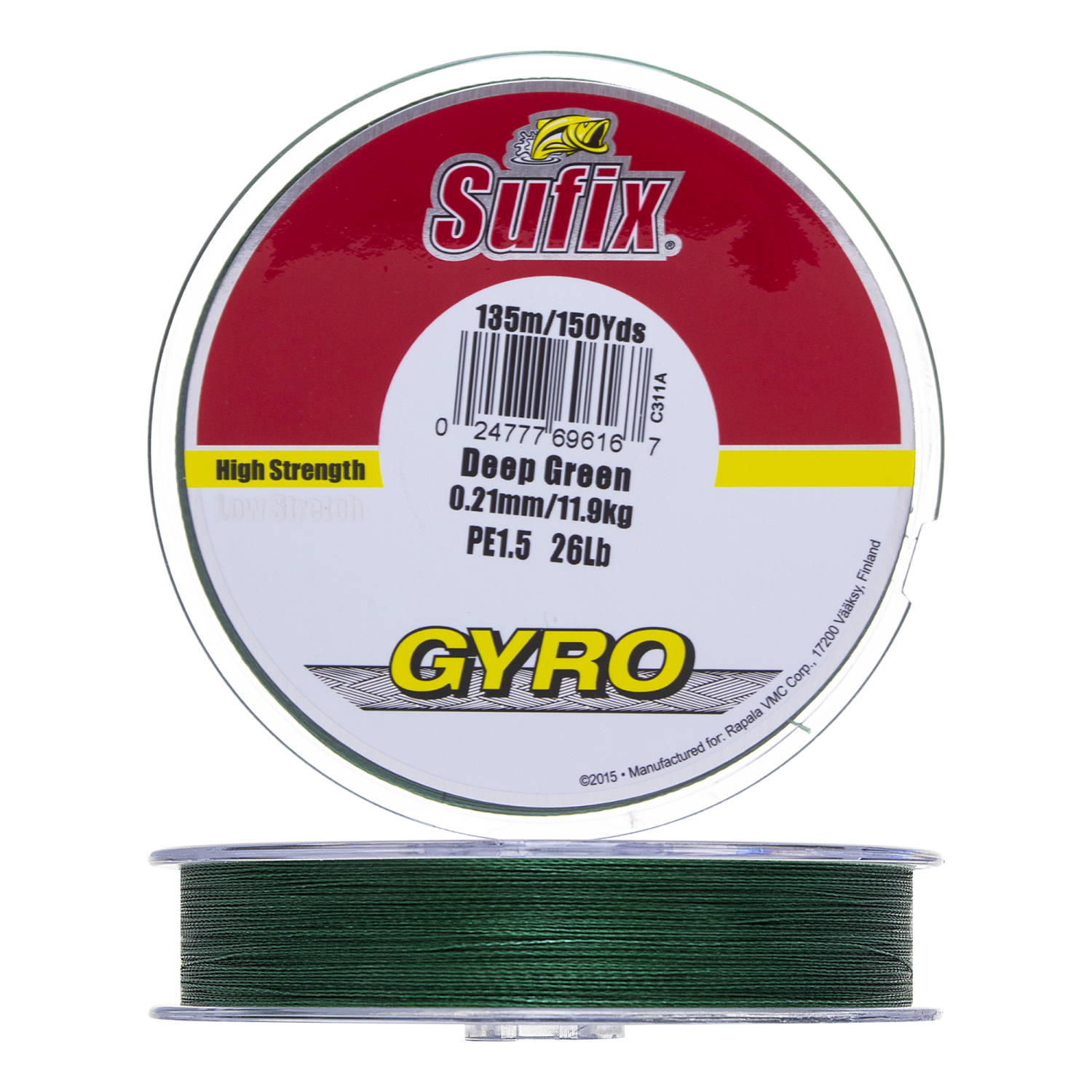 шнур плетеный sufix gyro braid 0 12мм 135м green Шнур плетеный Sufix Gyro Braid 0,21мм 135м (green)