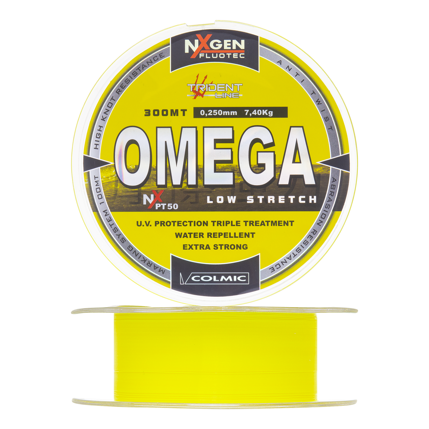 Леска монофильная Colmic PT50 – Omega 0,25мм 300м (yellow)