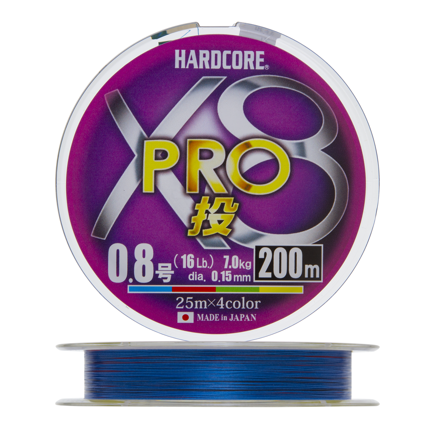 Шнур плетеный Duel Hardcore PE X8 Pro #0,8 0,15мм 200м (4color) - 2 рис.