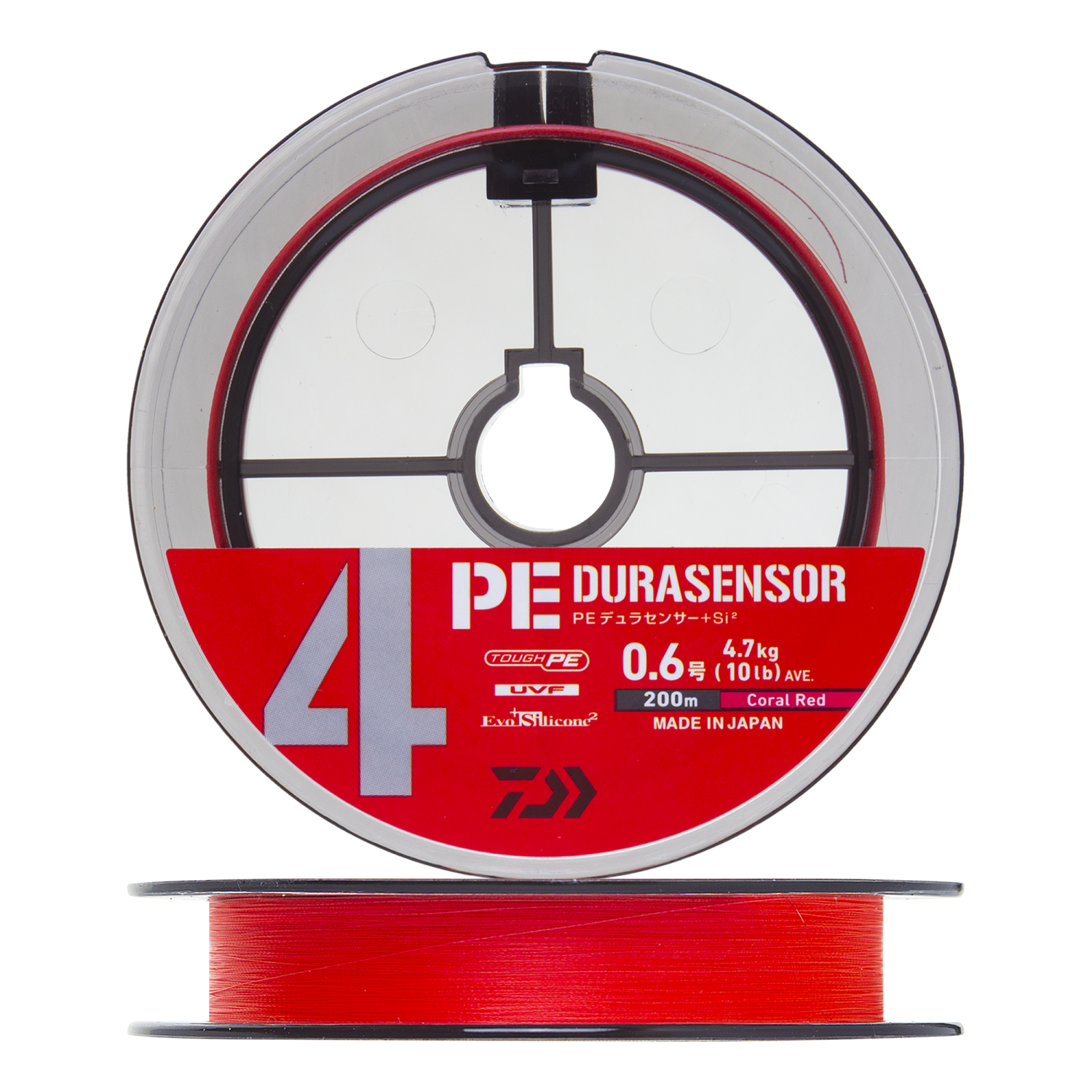 Шнур плетеный Daiwa UVF PE DuraSensor X4 +Si2 #0,6 0,128мм 200м (coral red)