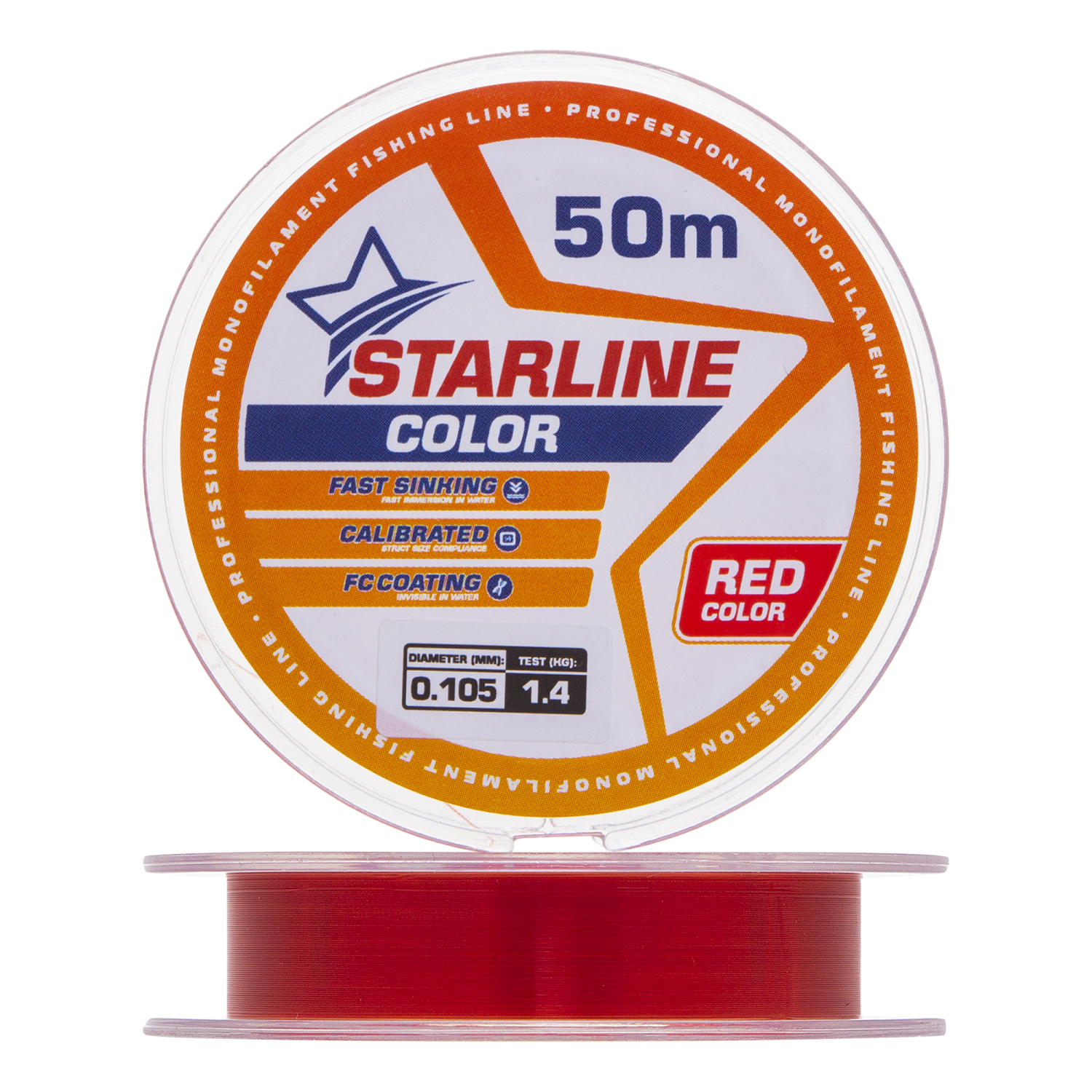 Леска монофильная IAM Starline 0,105мм 50м (red)