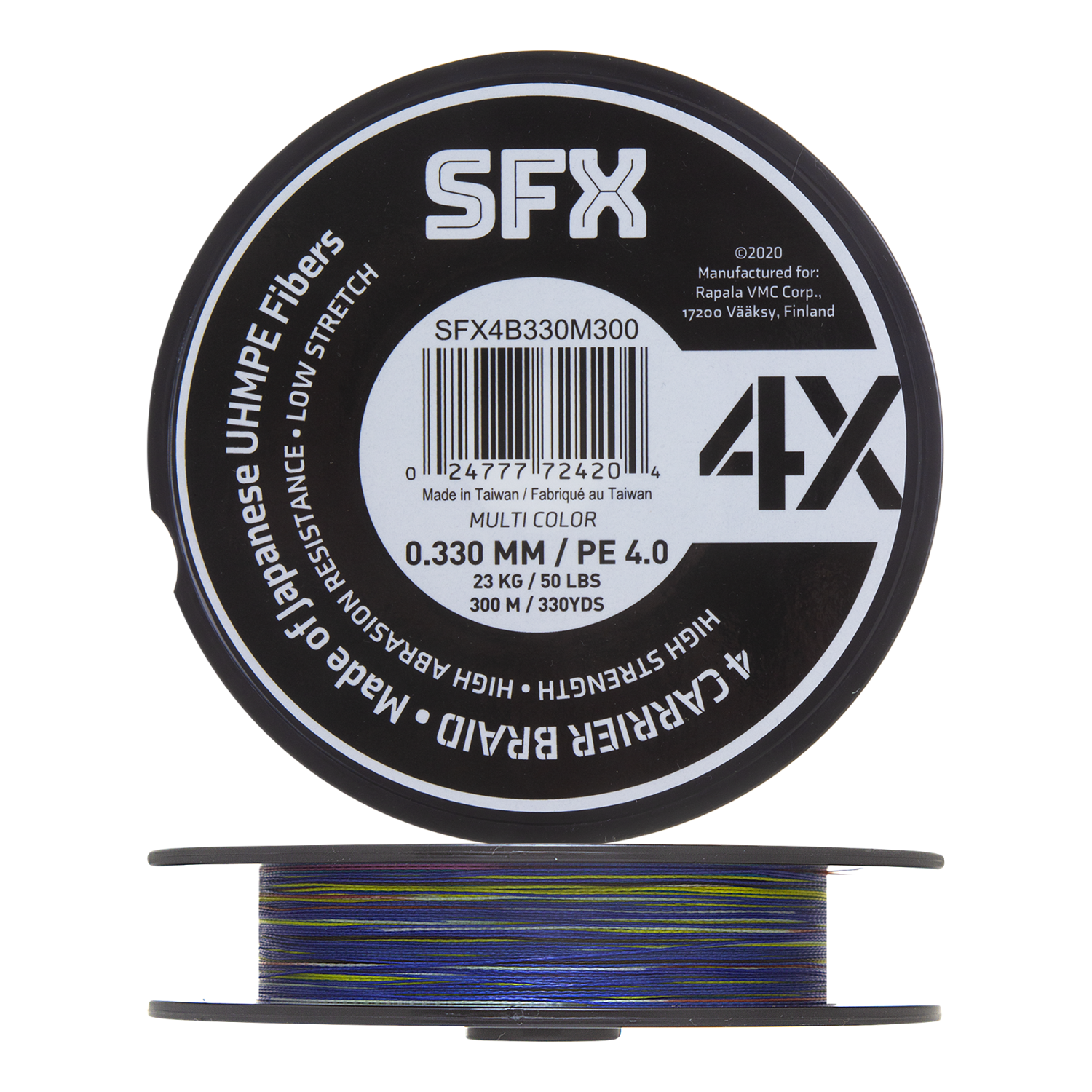 Шнур плетеный Sufix SFX 4X #4,0 0,330мм 300м (multicolor)