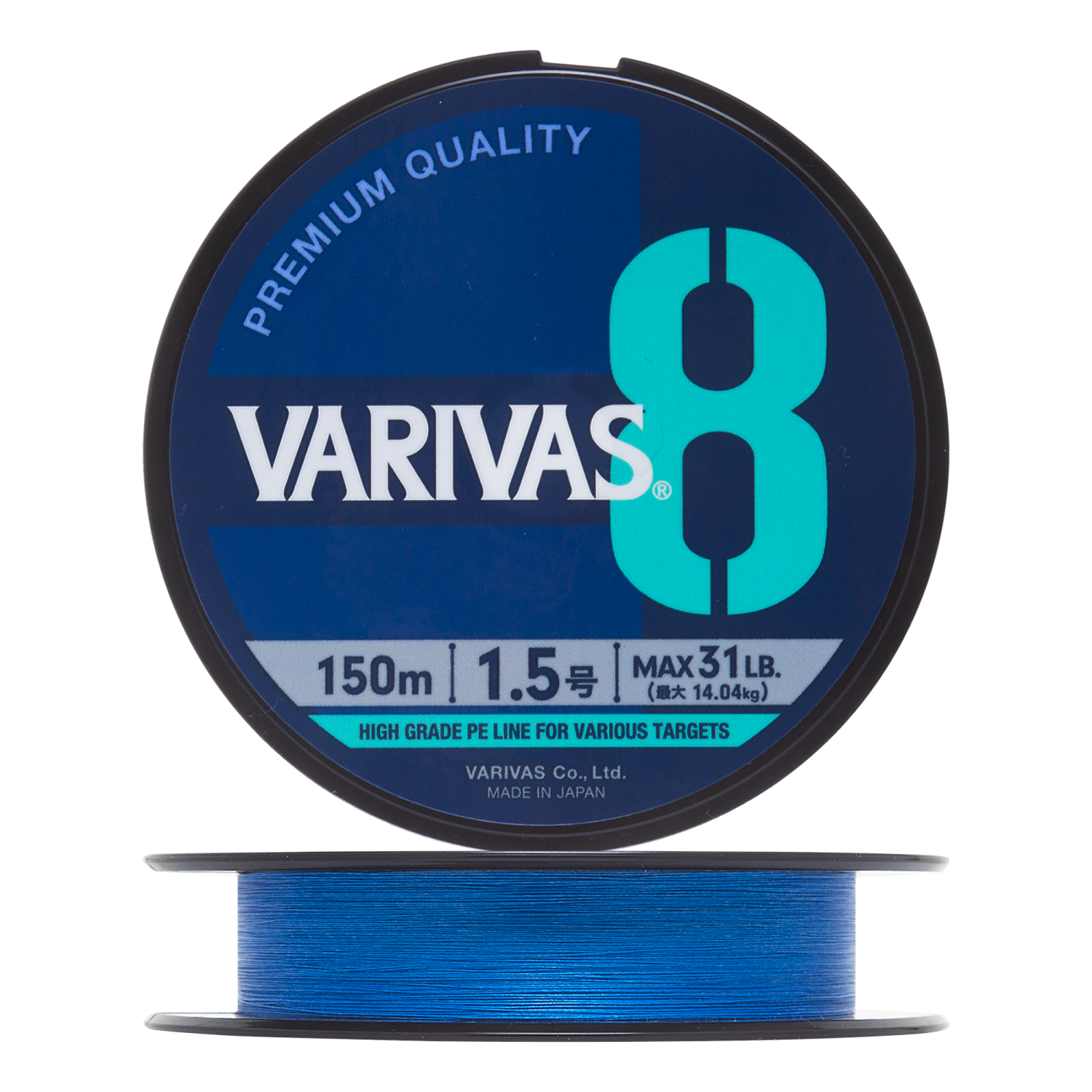 Шнур плетеный Varivas 8 PE #1,5 0,205мм 150м (ocean blue)