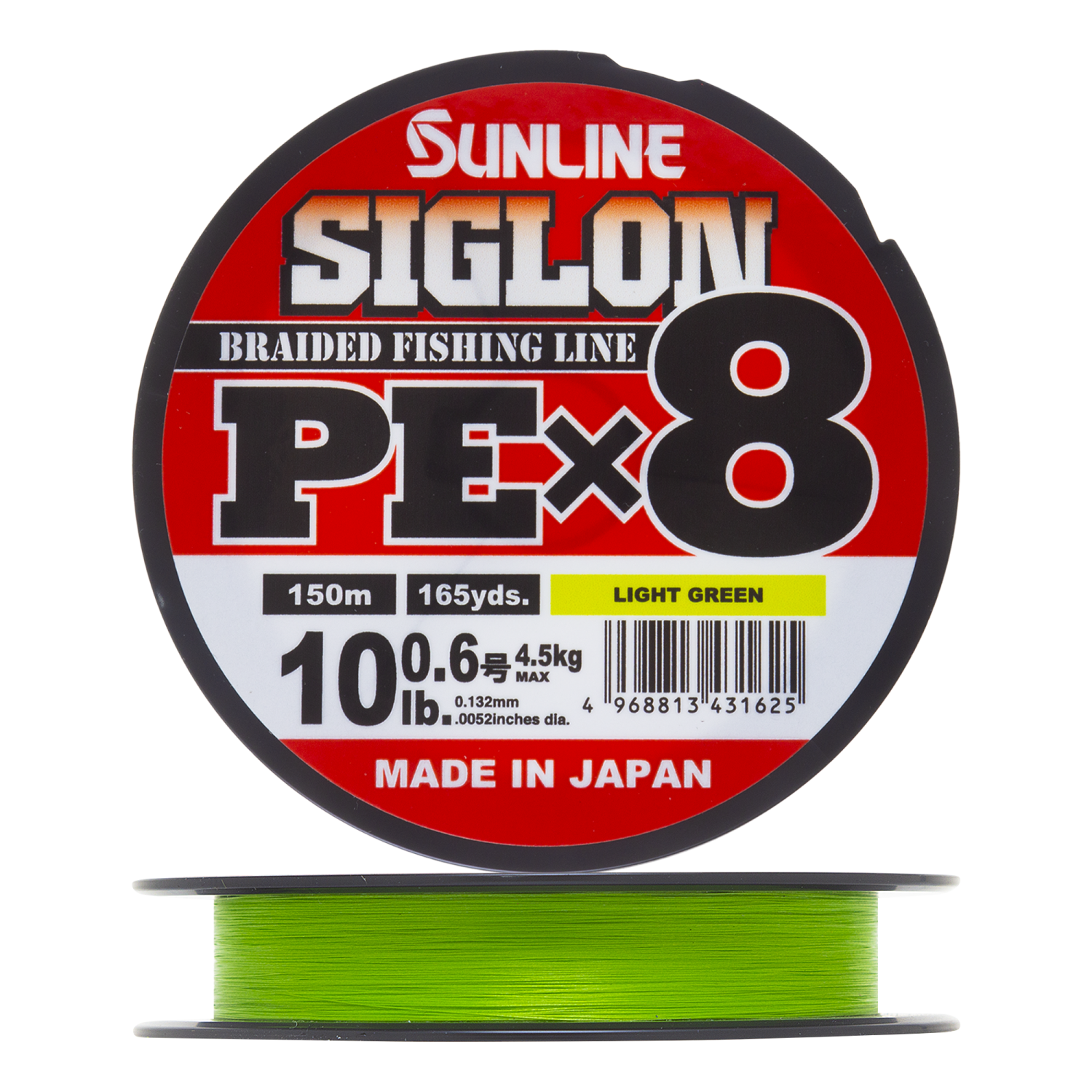 Шнур плетеный Sunline Siglon PE X8 #0,6 0,132мм 150м (light green)