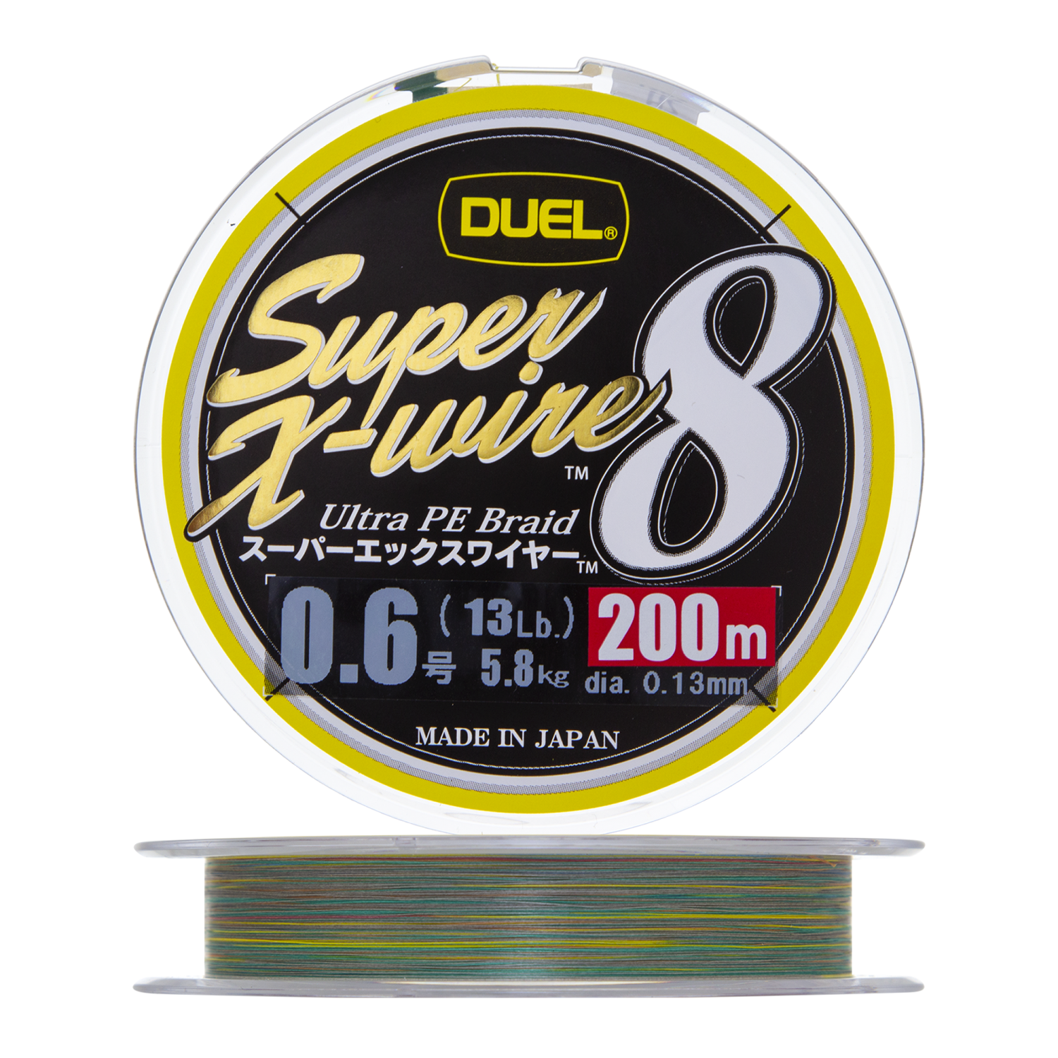 Шнур плетеный Duel PE Super X-Wire 8 #0,6 0,13мм 200м (5Color-Yellow Marking)