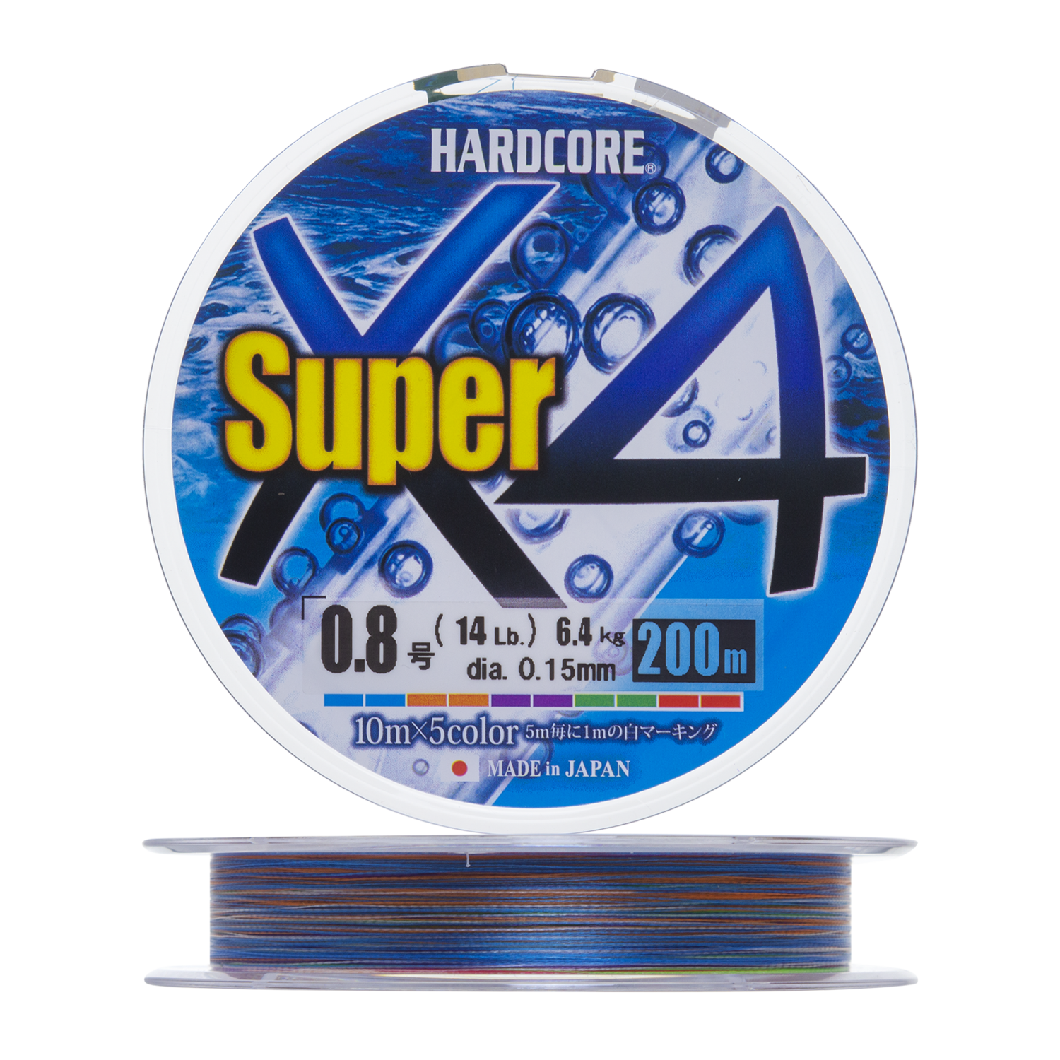 цена Шнур плетеный Duel Hardcore PE X4 Super #0,8 0,15мм 200м (5color)