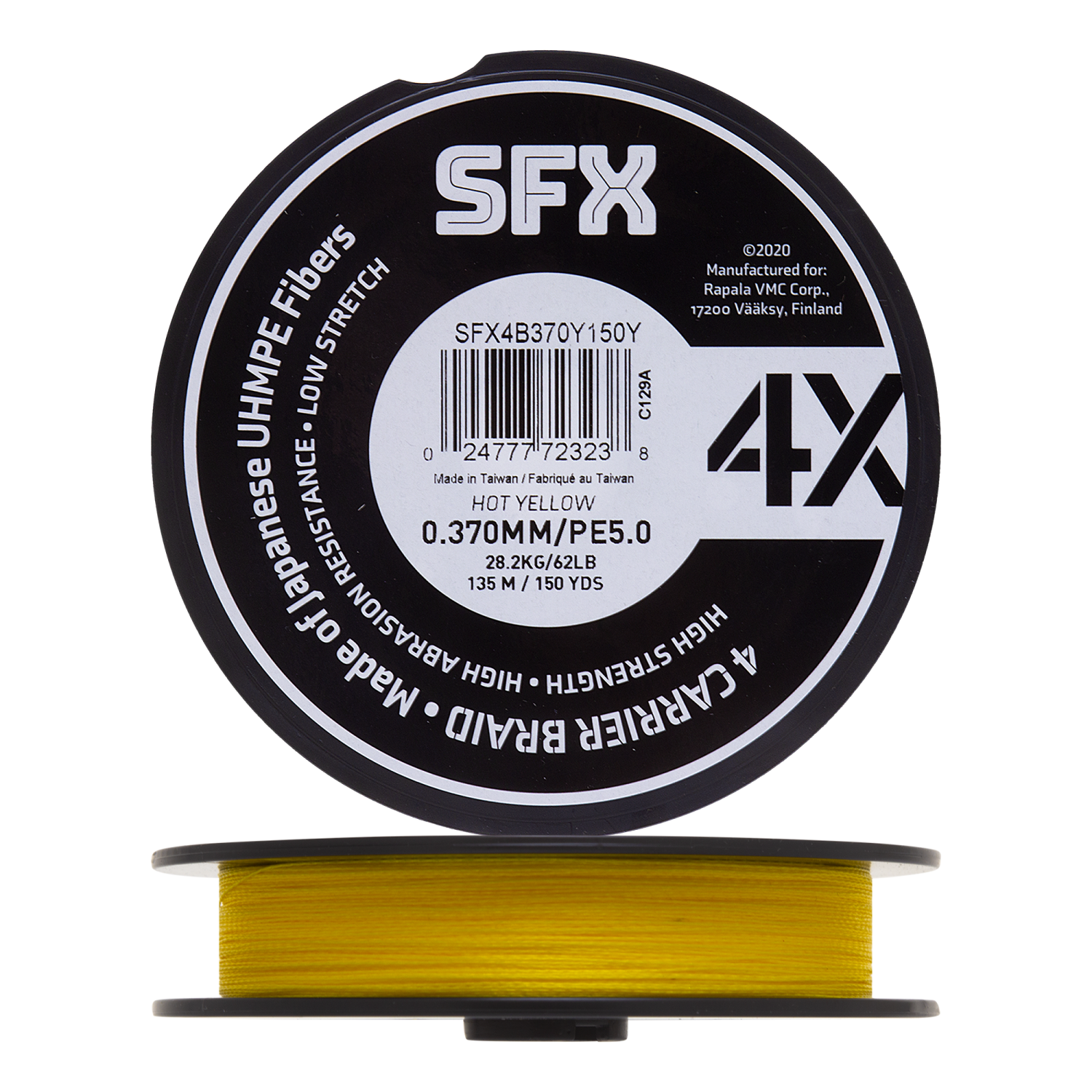 шнур плетеный sufix sfx 4x 1 5 0 205мм 135м yellow Шнур плетеный Sufix SFX 4X #5,0 0,37мм 135м (yellow)
