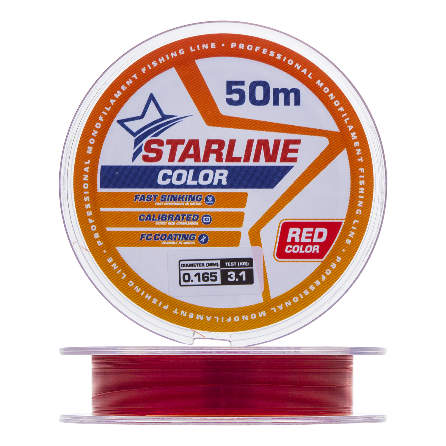 Леска монофильная IAM Starline 0,165мм 50м (red)