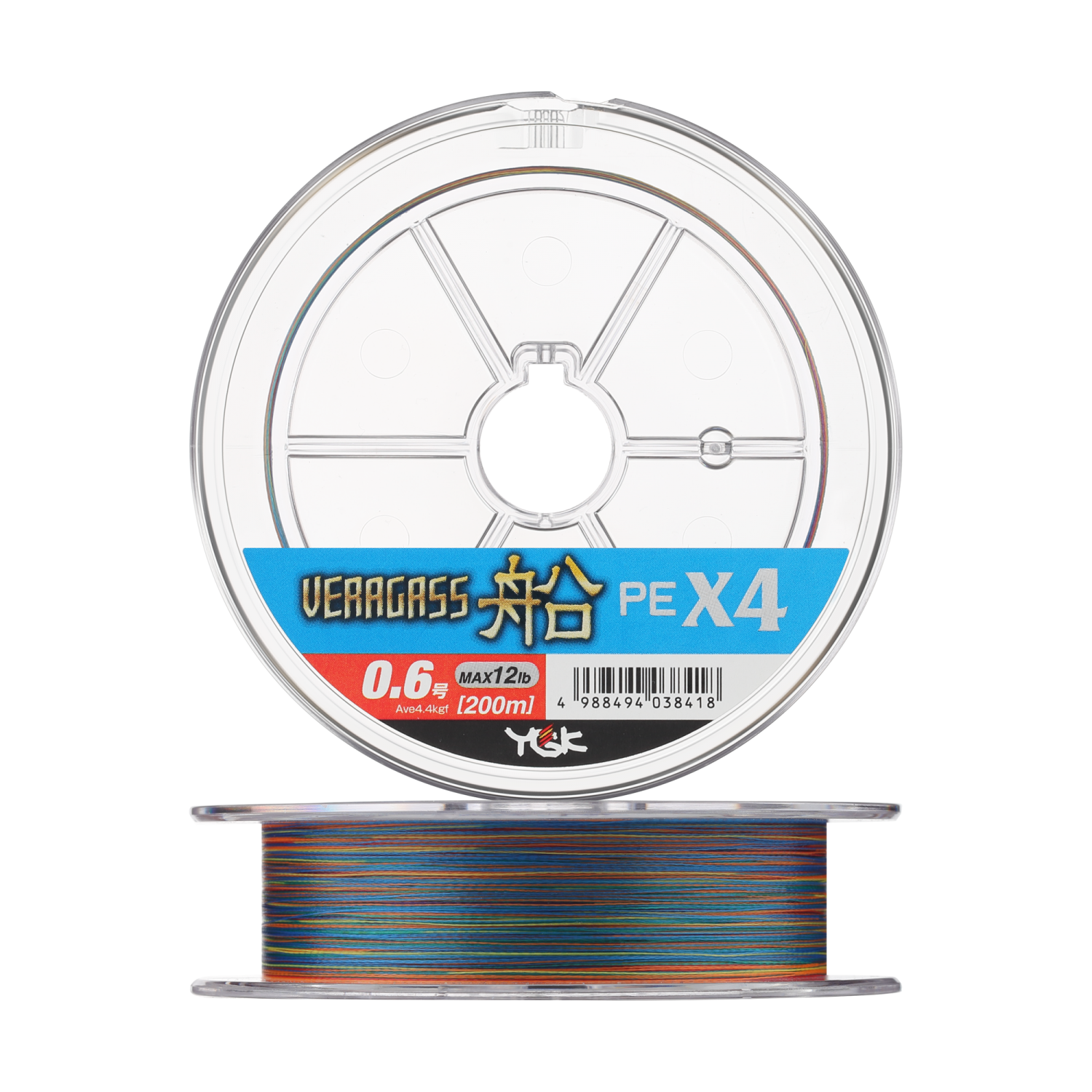 Шнур плетеный YGK Veragass PE X4 Fune #0,6 0,128мм 200м (multicolor)