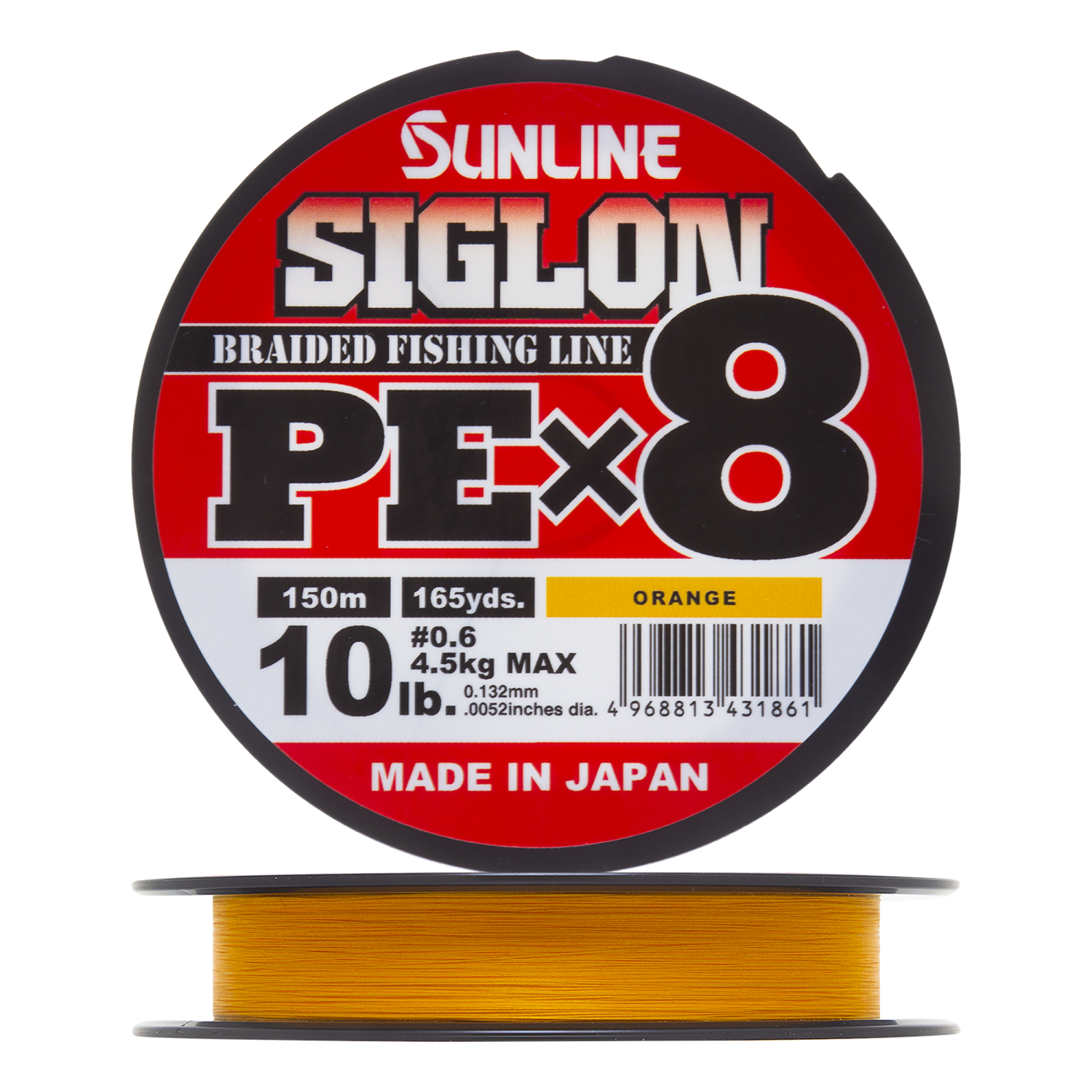 Шнур плетеный Sunline Siglon PE X8 #0,6 0,132мм 150м (orange)