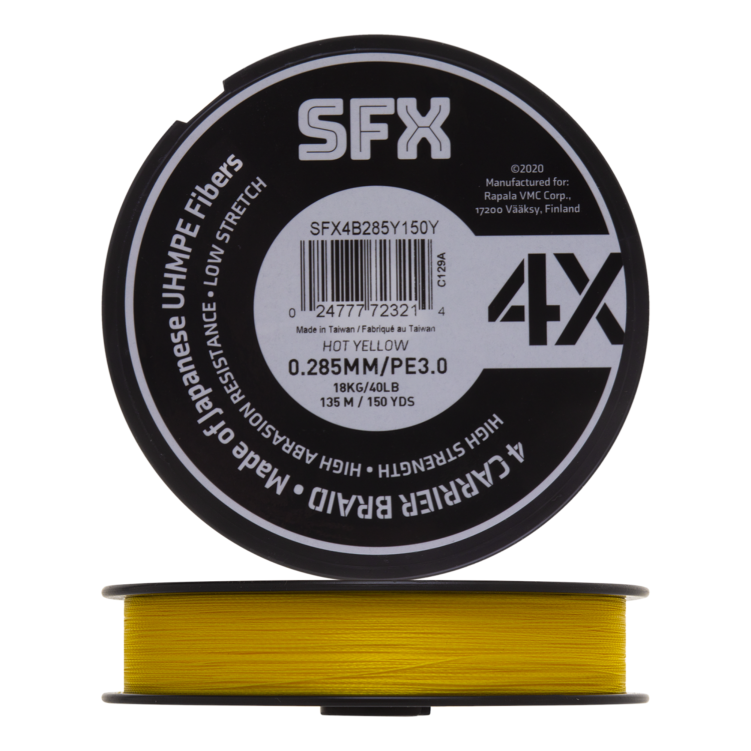 шнур плетеный sufix sfx 4x 4 0 33мм 135м yellow Шнур плетеный Sufix SFX 4X #3,0 0,285мм 135м (yellow)