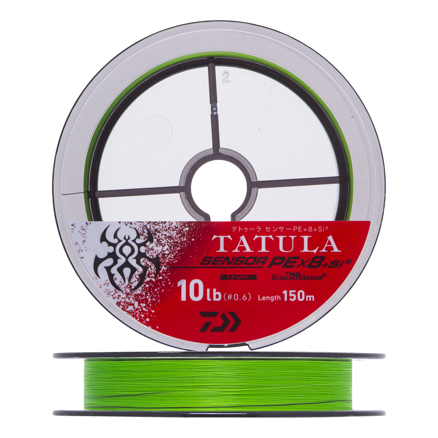 Шнур плетеный Daiwa UVF Tatula Sensor PE X8 +Si2 #0,6 0,128мм 150м (lime green)