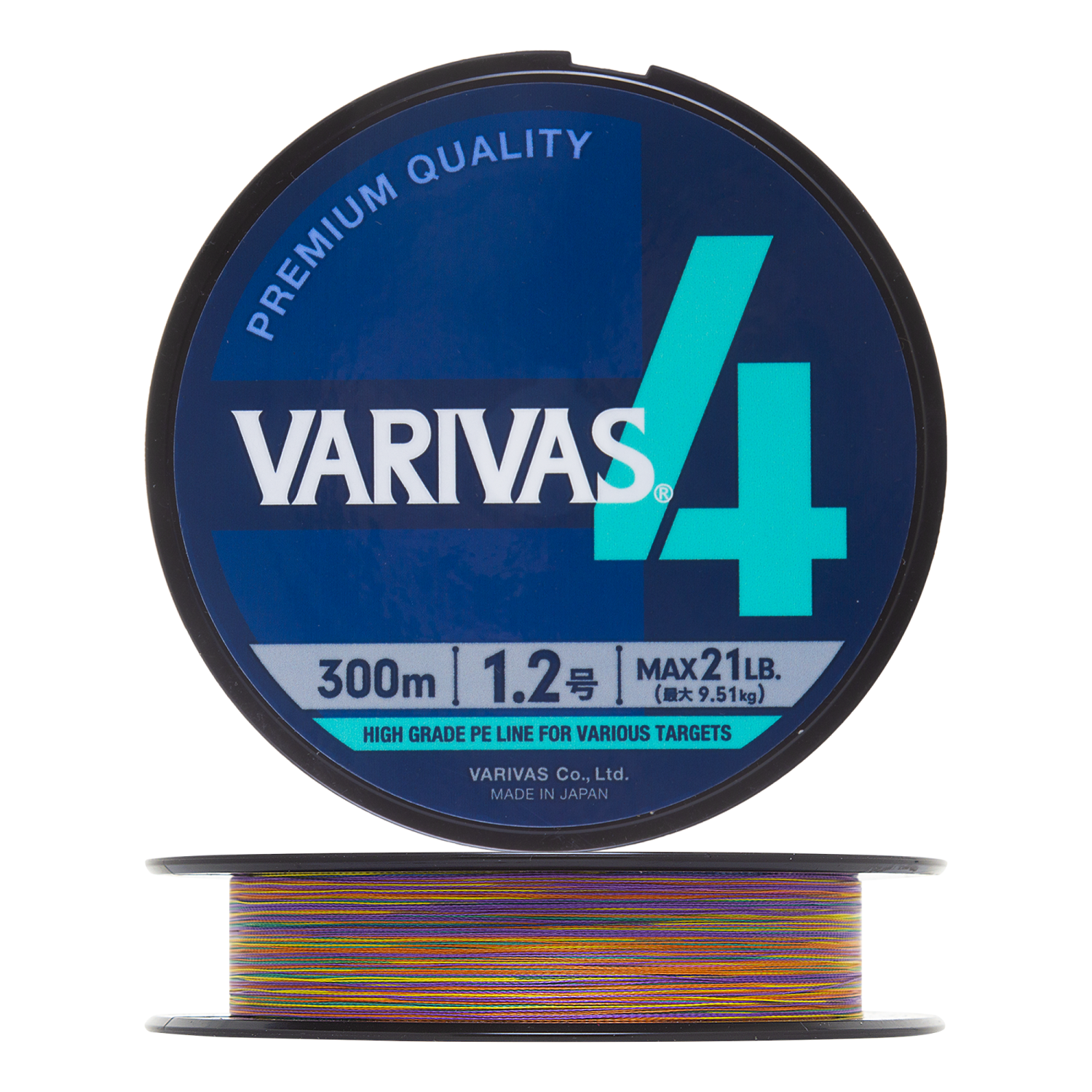 Шнур плетеный Varivas 4 PE Marking #1,2 0,185мм 300м (multicolor)