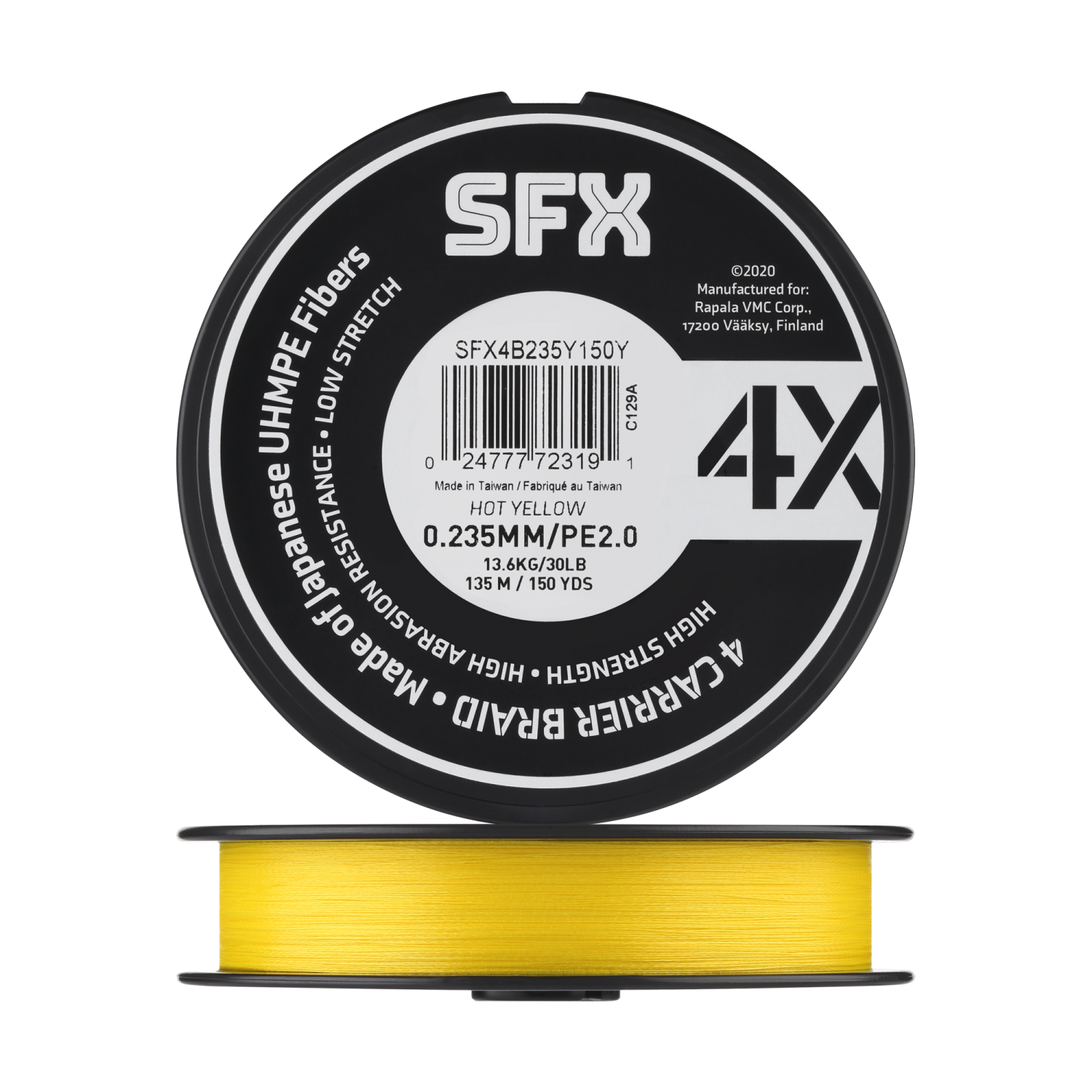 шнур плетеный sufix sfx 4x 1 2 0 185мм 135м yellow Шнур плетеный Sufix SFX 4X #2,0 0,235мм 135м (yellow)
