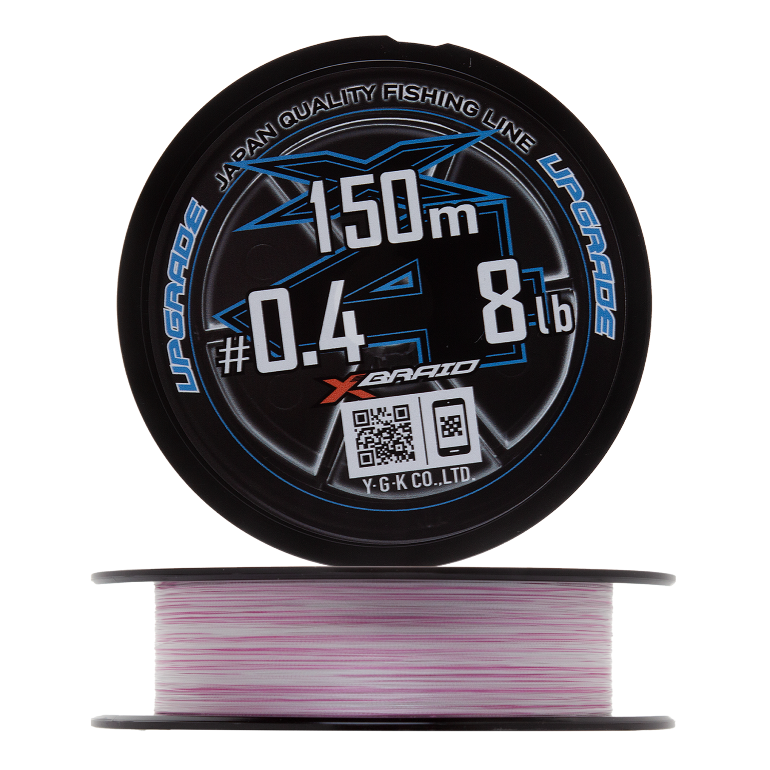 Шнур плетеный YGK X-Braid Upgrade PE X4 #0,4 0,104мм 150м (pink/white) - 2 рис.