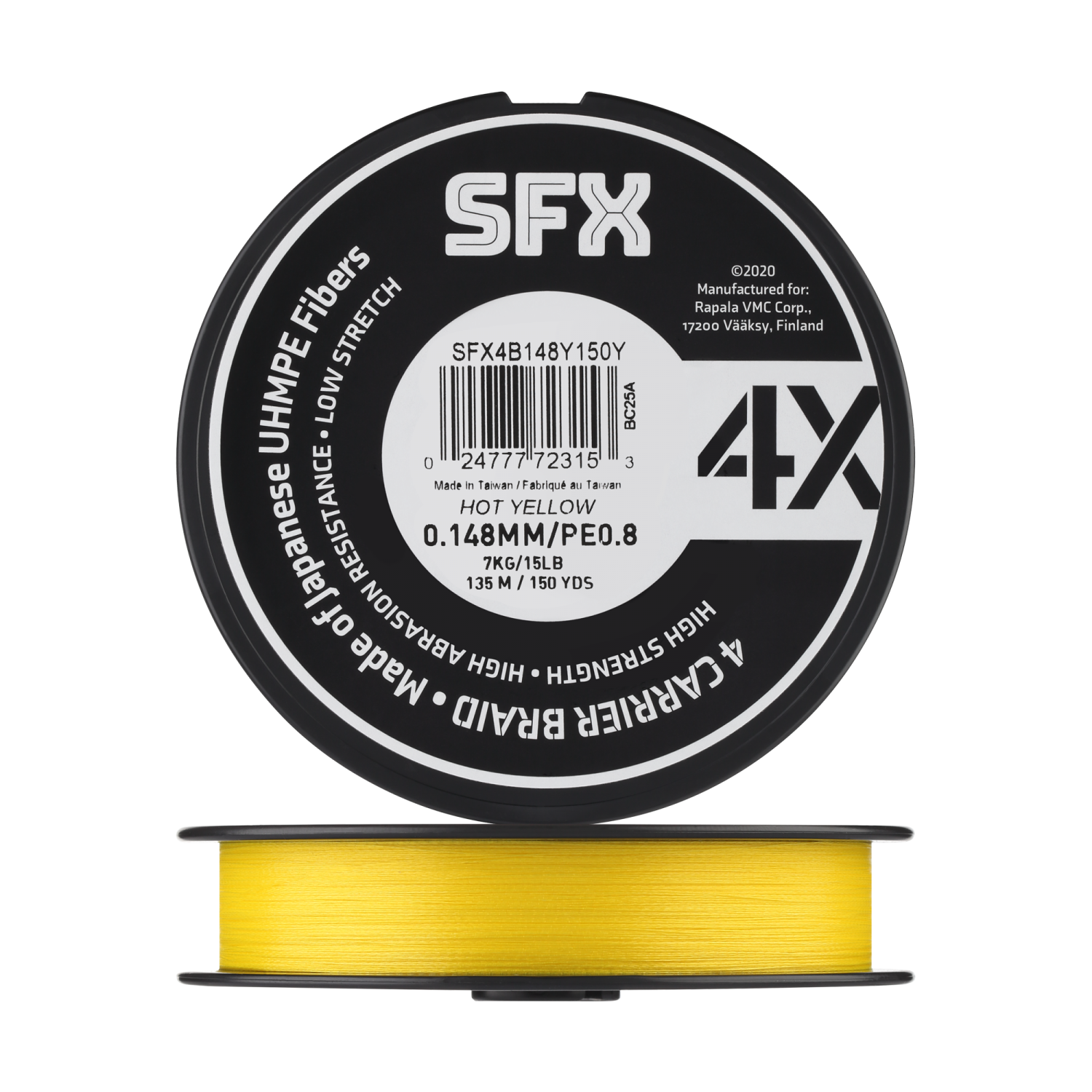 Шнур плетеный Sufix SFX 4X #0,8 0,148мм 135м (yellow)