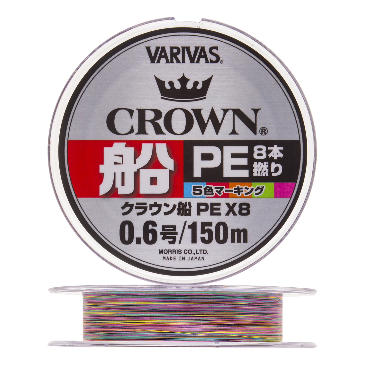 Шнур плетеный Varivas Crown Fune PE X8 #0,6 0,128мм 150м (5color)