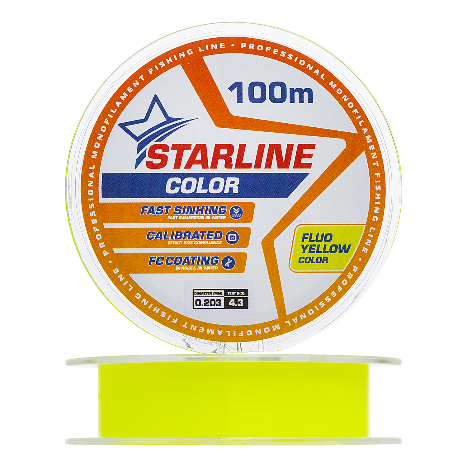 Леска монофильная IAM Starline 0,203мм 100м (fluo yellow)