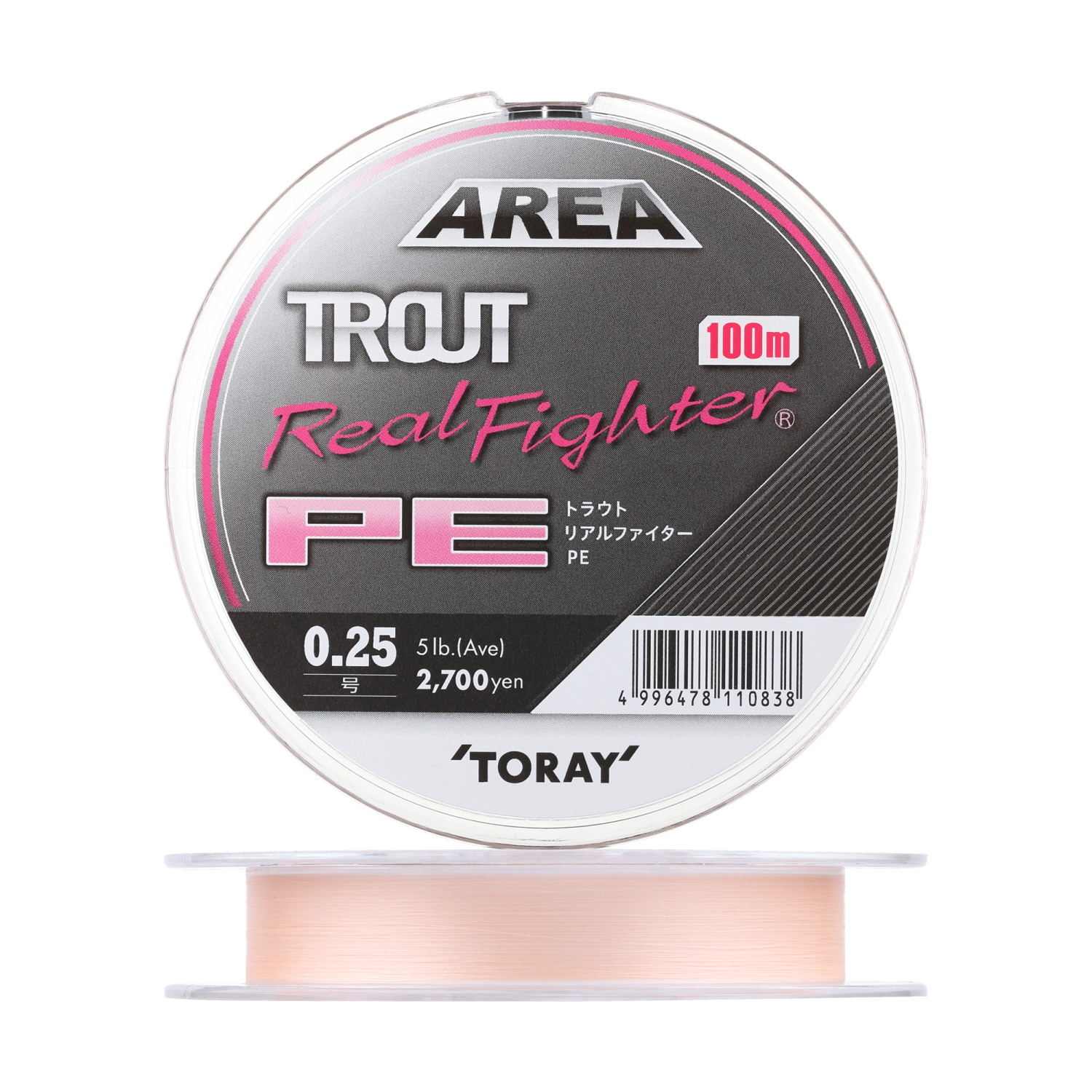 Шнур плетеный Toray Trout Real Fighter PE #0,25 100м (pink)