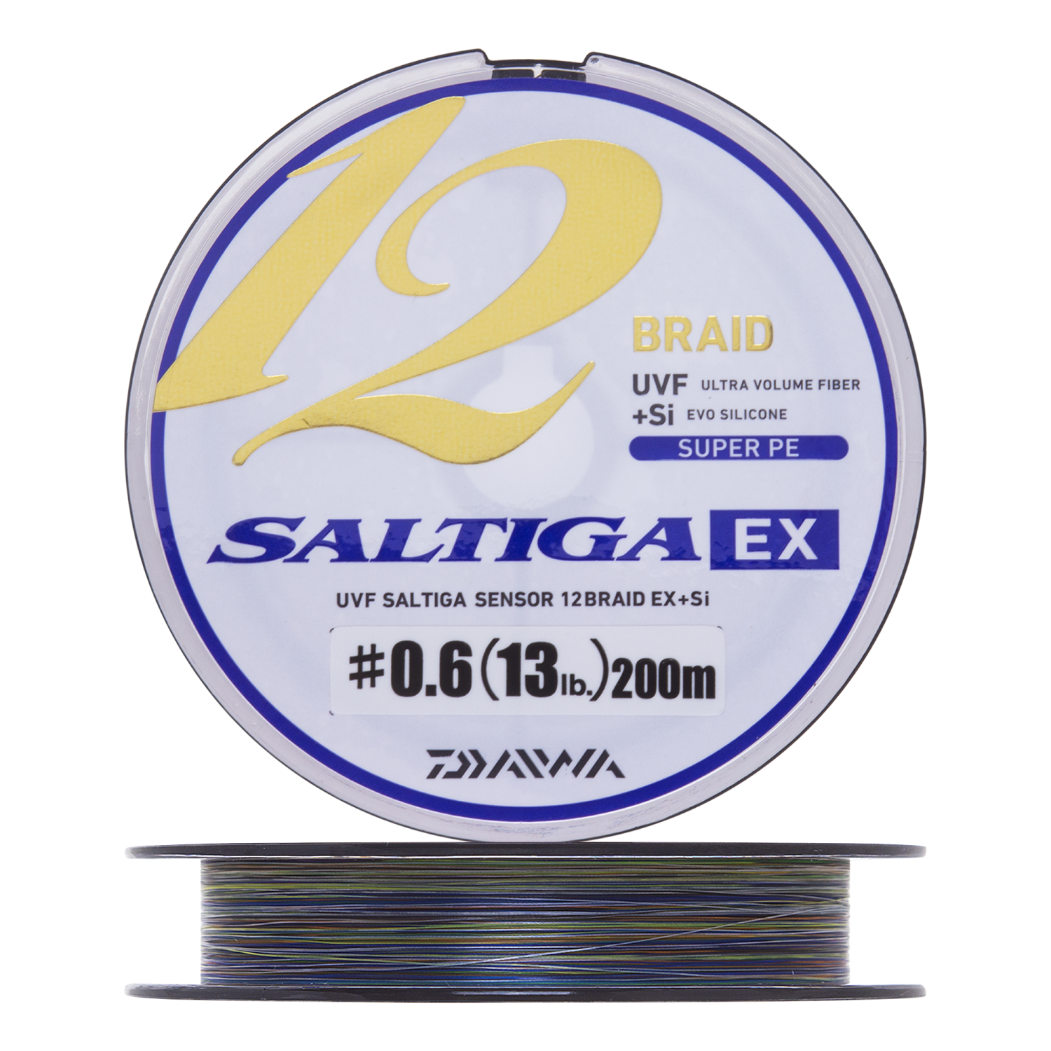 Шнур плетеный Daiwa UVF Saltiga Sensor PE 12Braid EX +Si #0,6 0,128мм 200м (5color)
