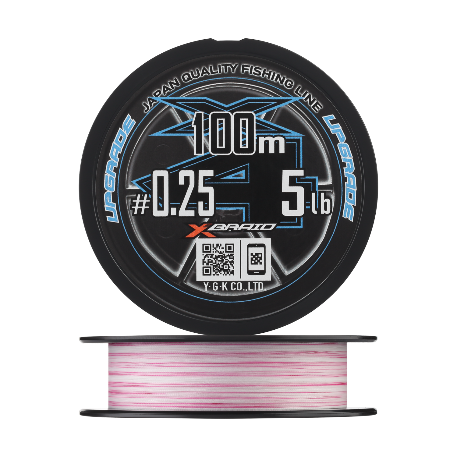 Шнур плетеный YGK X-Braid Upgrade PE X4 #0,25 0,083мм 100м (pink/white) - 2 рис.