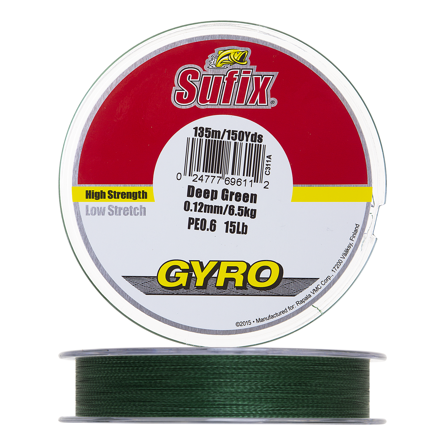 шнур плетеный sufix gyro braid 0 12мм 135м green Шнур плетеный Sufix Gyro Braid 0,12мм 135м (green)