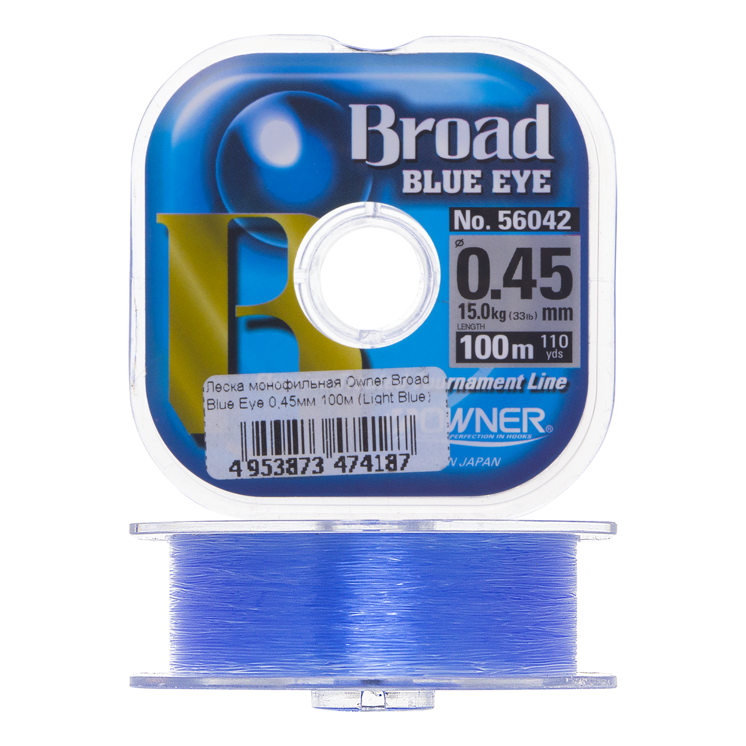 Леска монофильная Owner Broad Blue Eye 0,45мм 100м (light blue)