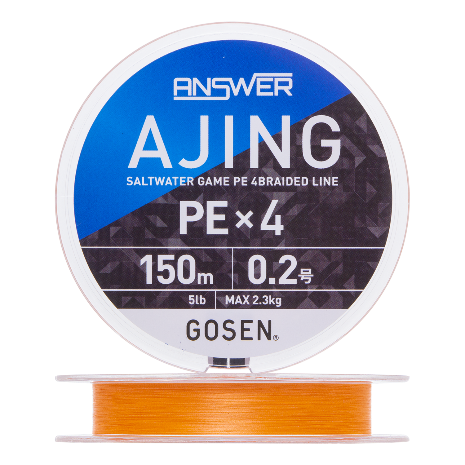 Шнур плетеный Gosen Answer Ajing PE X4 #0,2 5Lb 150м (cocktail orange)