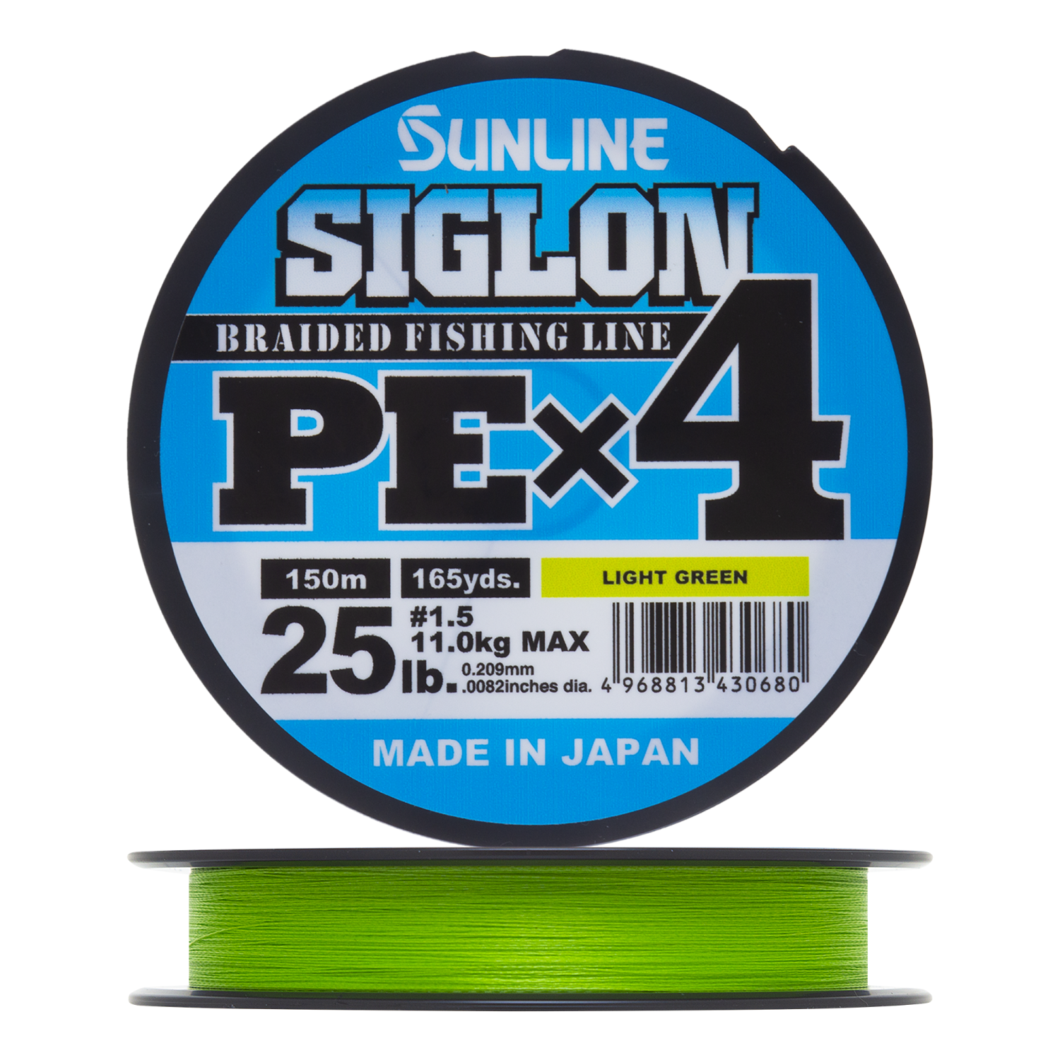 Шнур плетеный Sunline Siglon PE X4 #1,5 0,209мм 150м (light green)