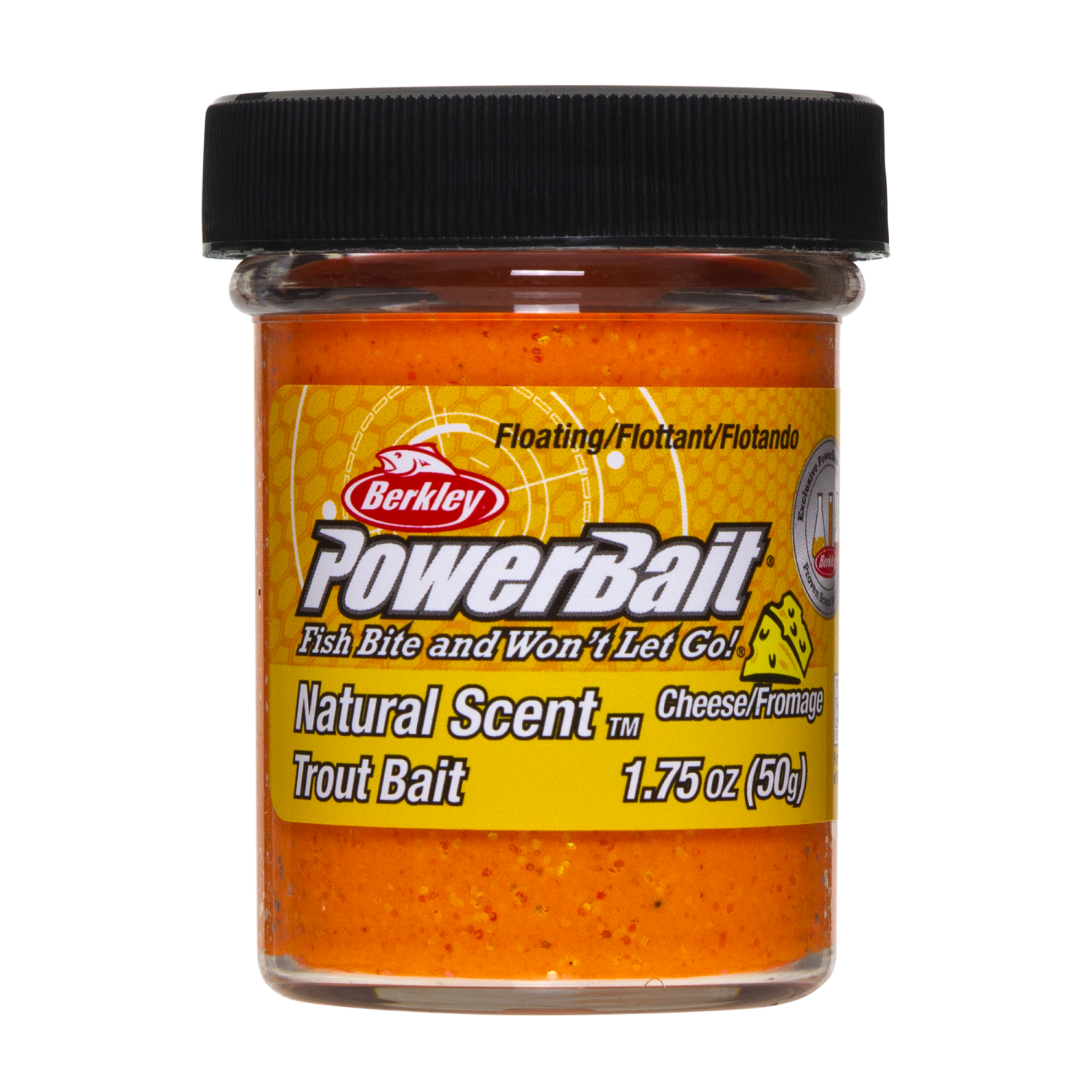 Паста форелевая Berkley PowerBait Natural Scent Trout Bait 50гр Cheese #FluOrange with Glitter