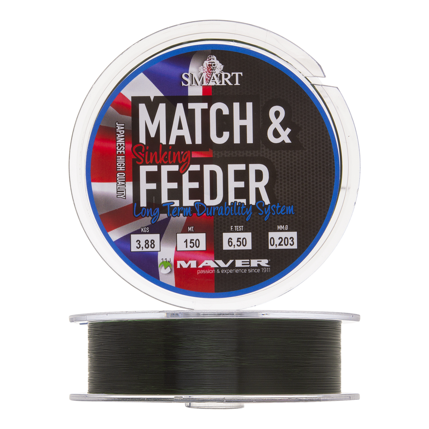 Леска монофильная Maver Match&Feeder Sinking 0,203мм 150м (dark green)