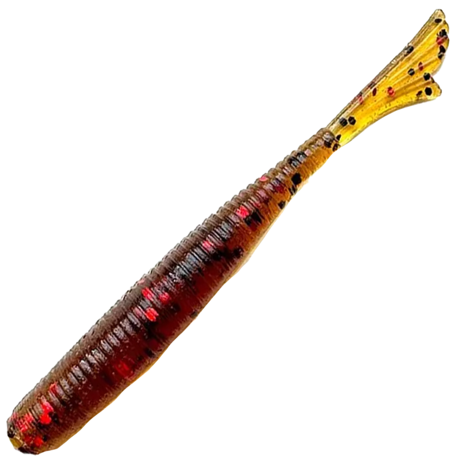 Приманка силиконовая Attack Fish Tail UL 2" #RS-S11 Green Pumpkin Red Black Flk