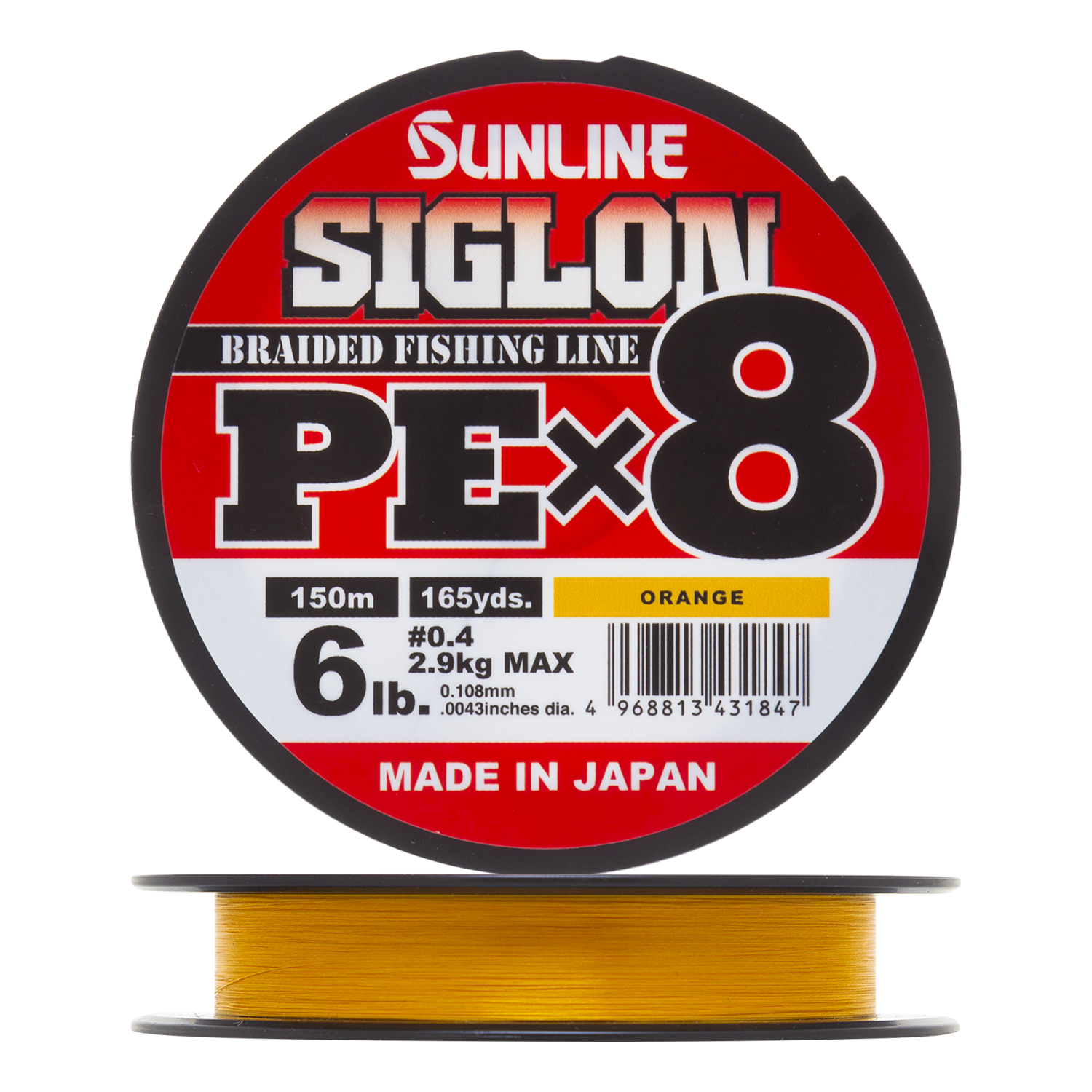 Шнур плетеный Sunline Siglon PE X8 #0,4 0,108мм 150м (orange)